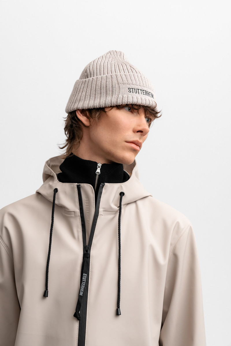 Stutterheim Logo Beanie Light Sand outlook