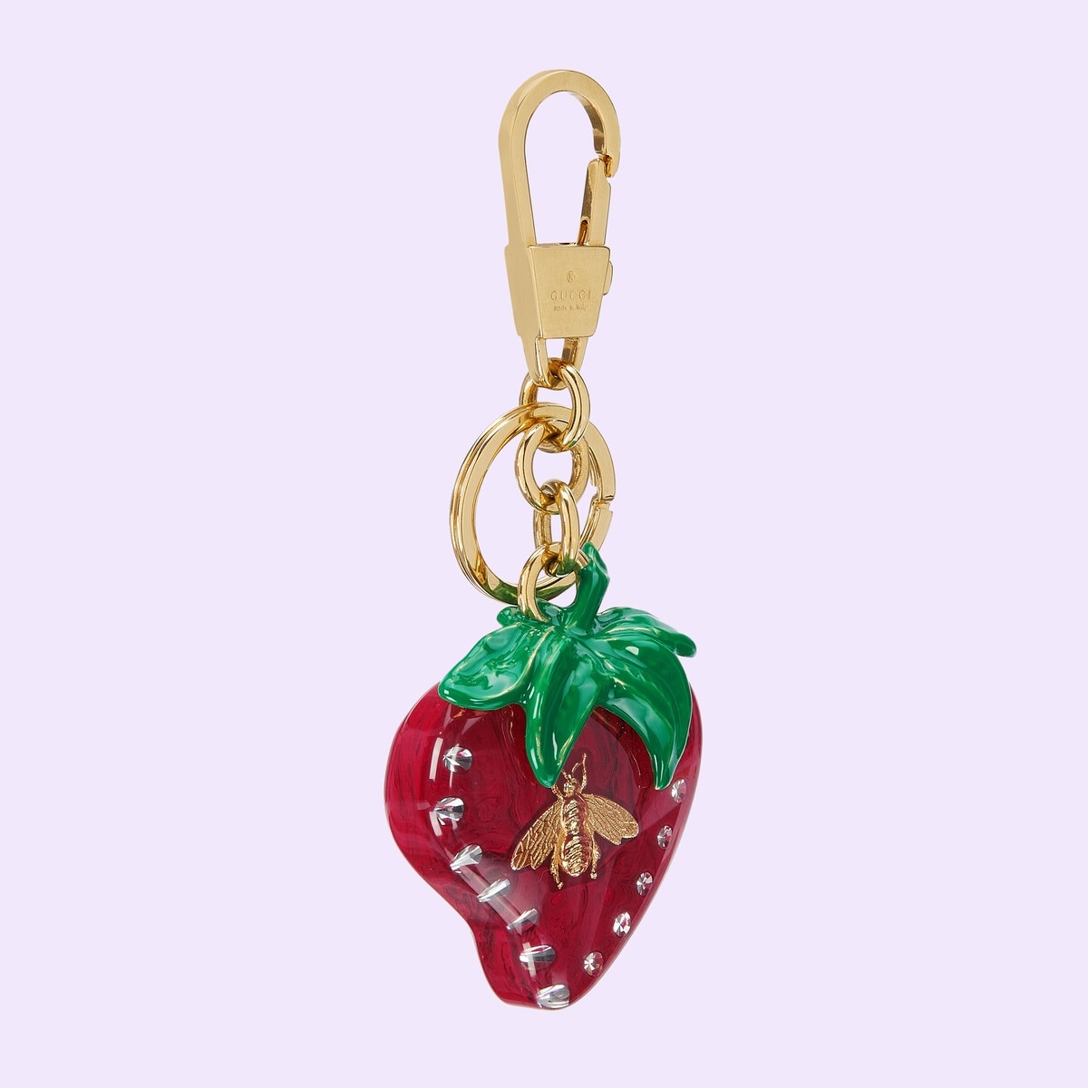 Gucci bee strawberry-shaped keychain - 3