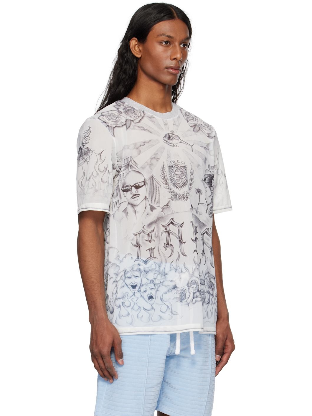 Gray Tattoo Mesh T-shirt - 2