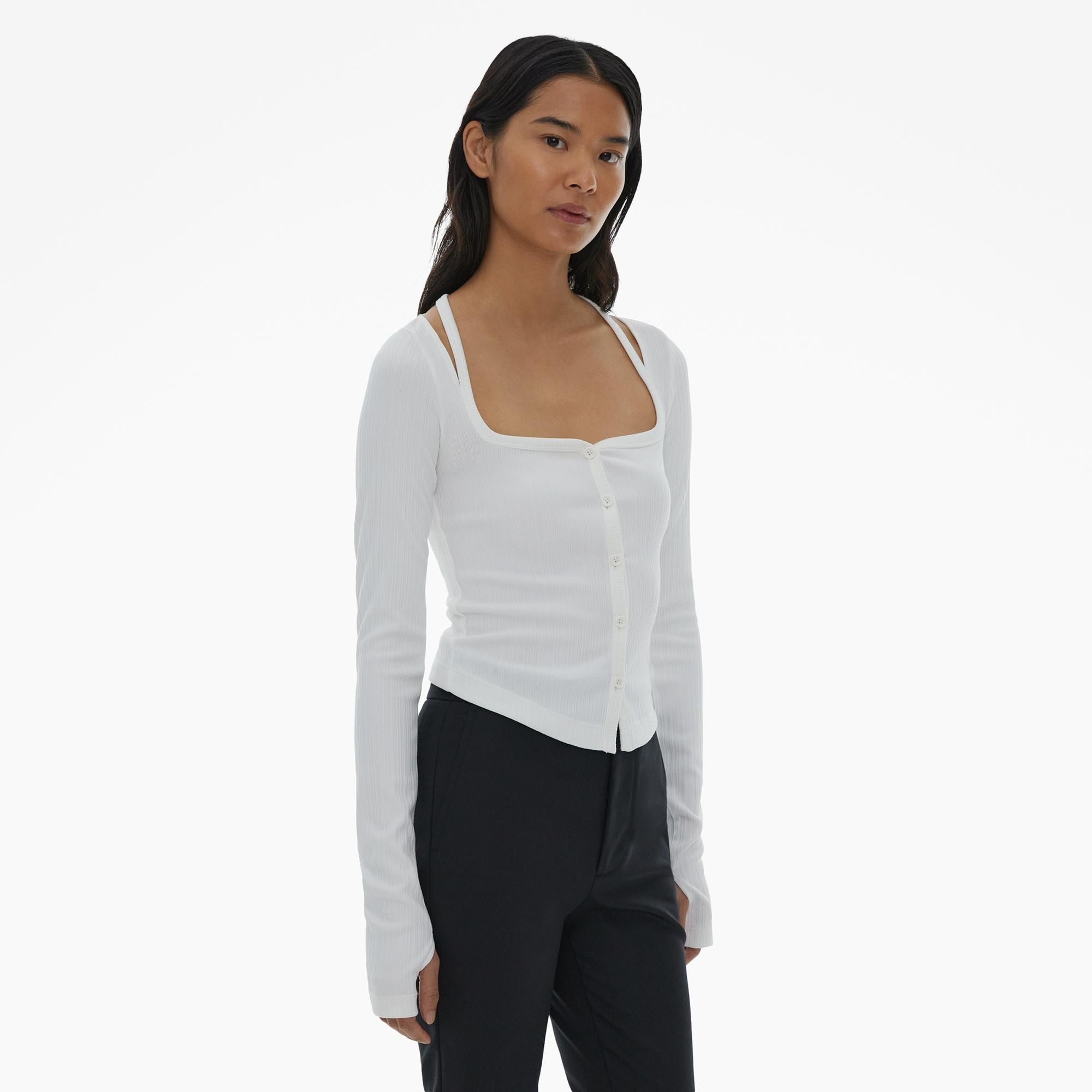 SQUARE NECK CARDIGAN - 5