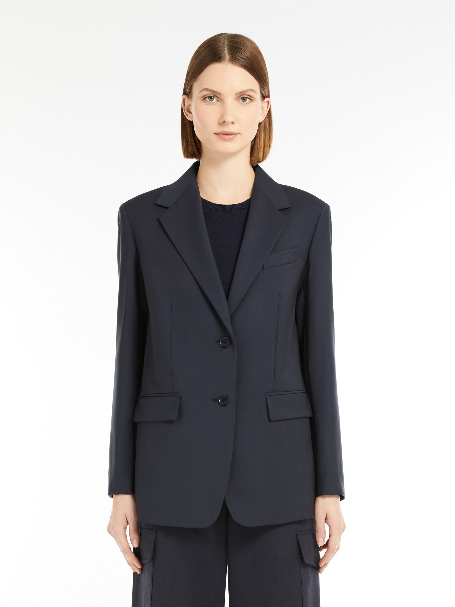 MATERIA Single-breasted wool-blend canvas blazer - 3