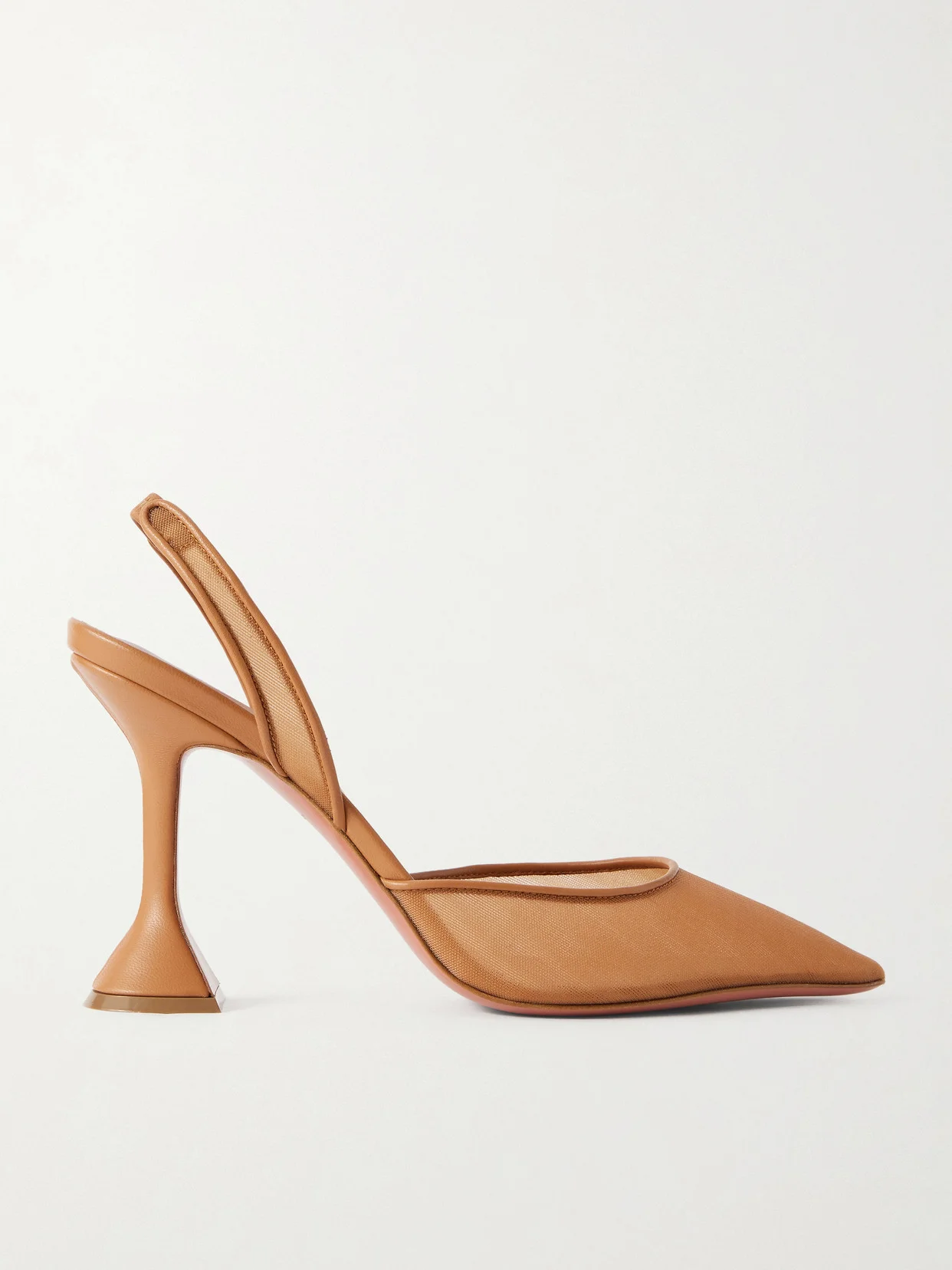 Holli Leather-trimmed Mesh Slingback Pumps - 1