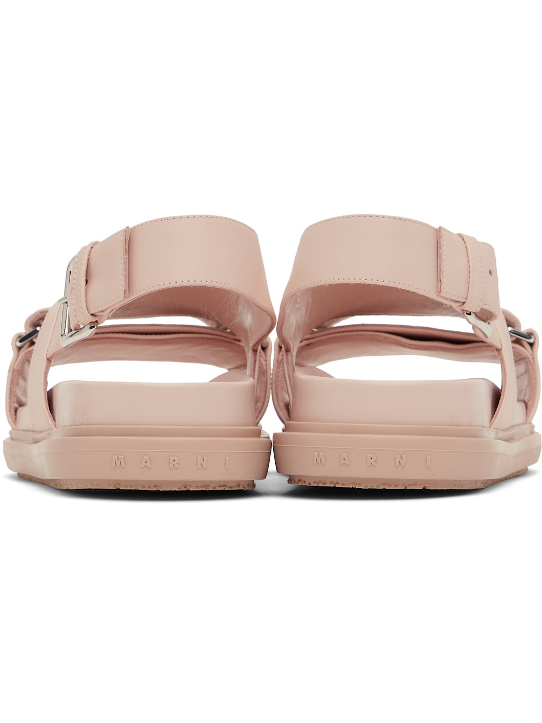 Pink Leather Fussbett Sandals - 2