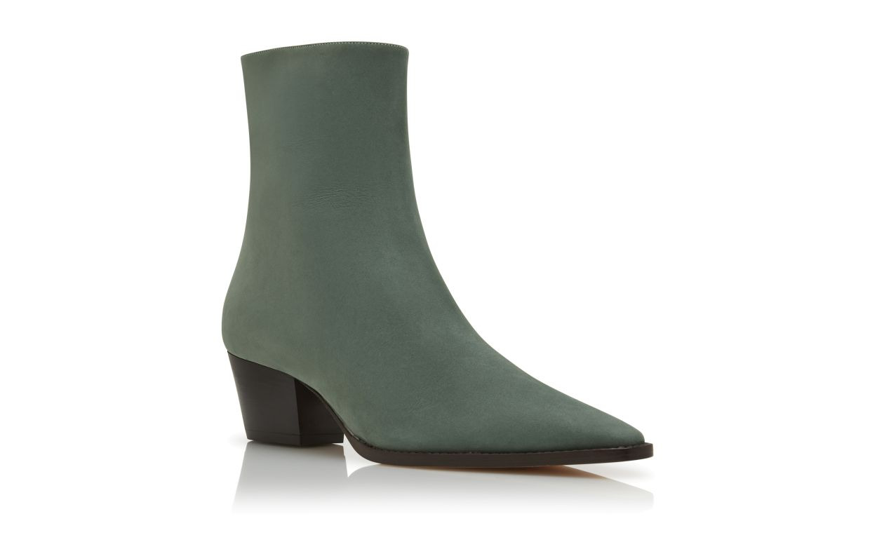 Green Nubuck Ankle Boots - 3
