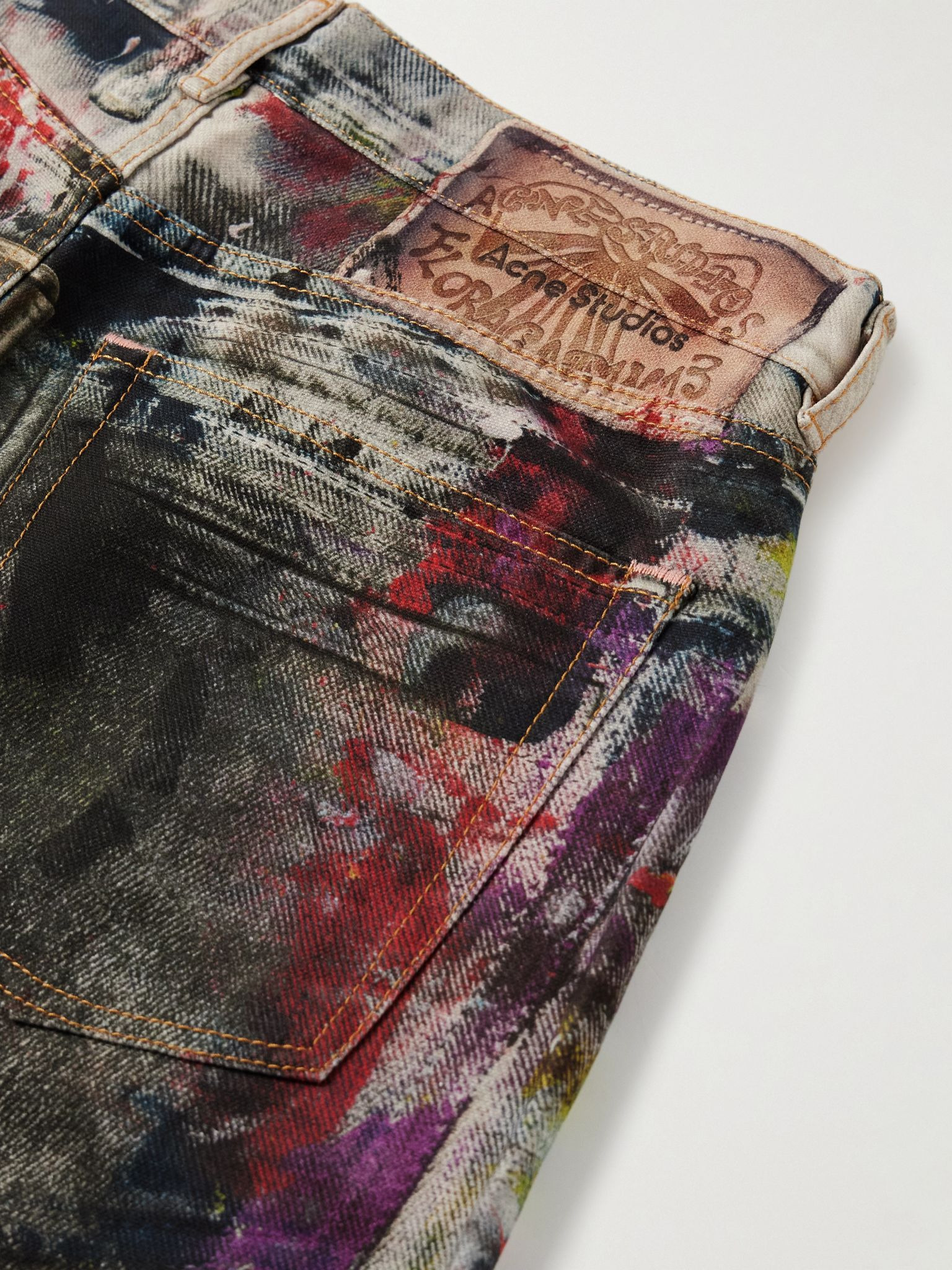 1981 Wide-Leg Trompe L'oeil Printed Jeans Off-white - 5