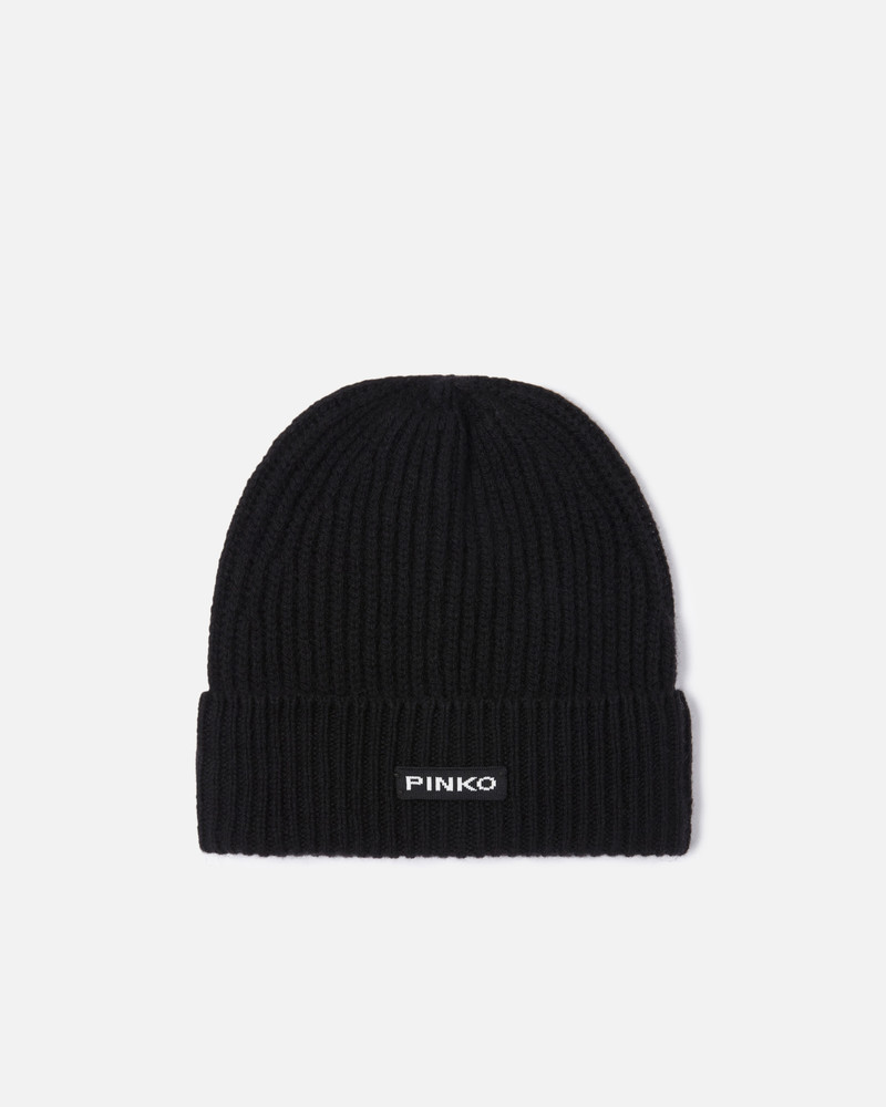 RIBBED WOOL HAT WITH LOGO - 1