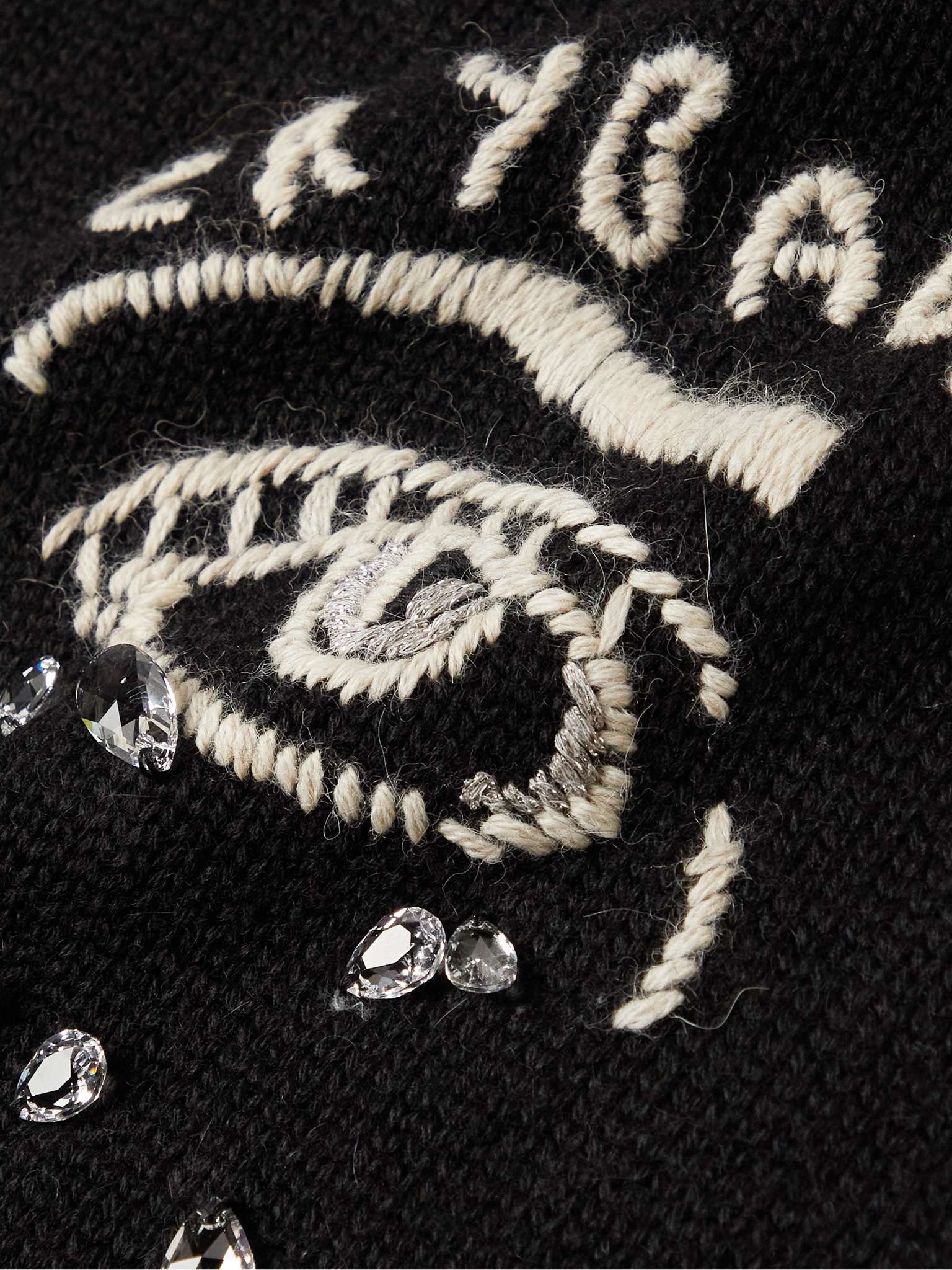 Embroidered Embellished Wool and Alpaca-Blend Hoodie - 3