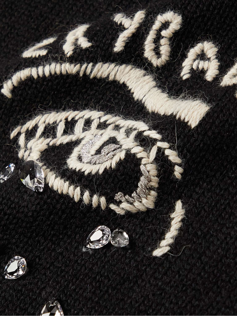 Embroidered Embellished Wool and Alpaca-Blend Hoodie 3