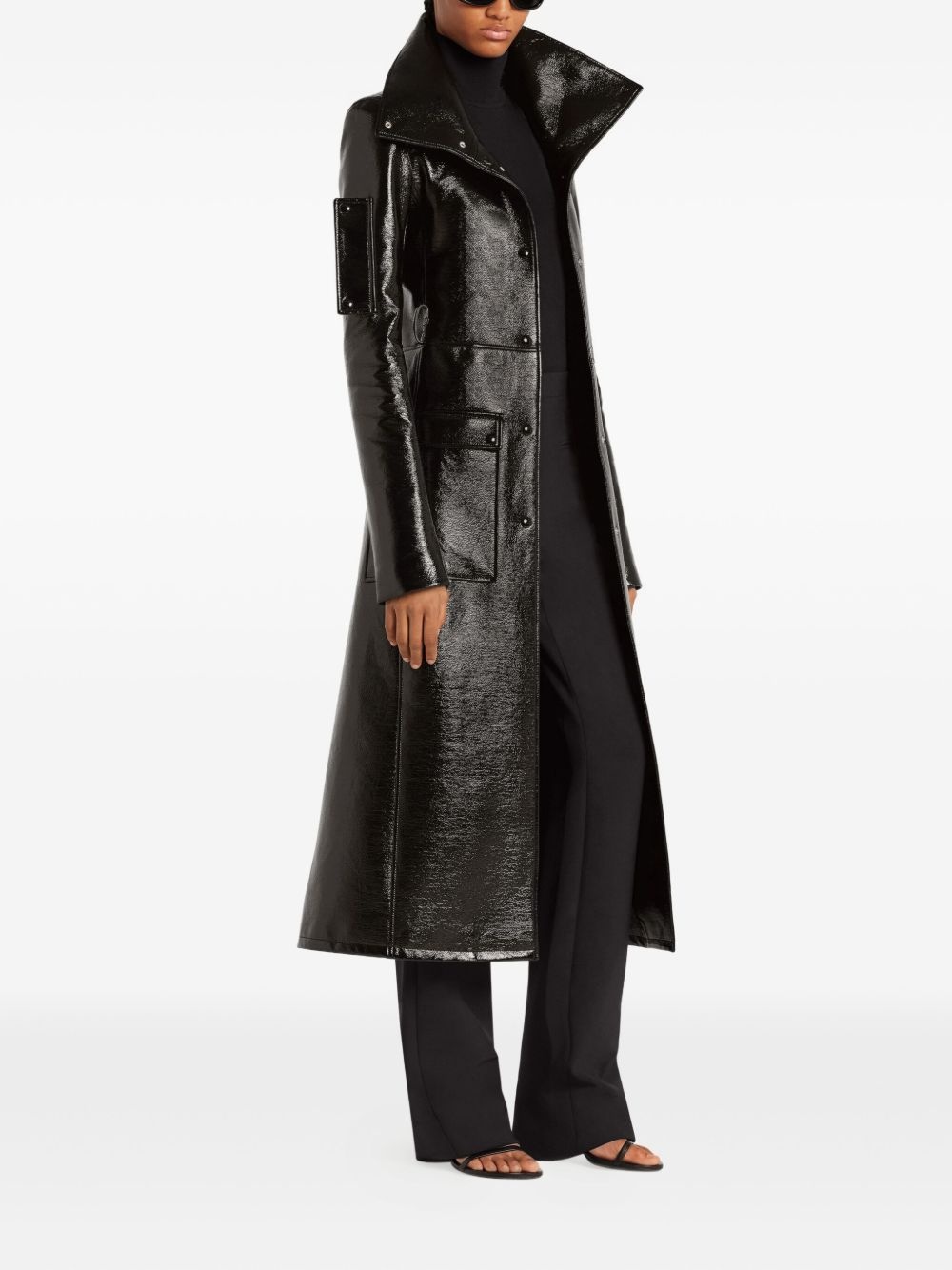 high-shine trench coat - 3