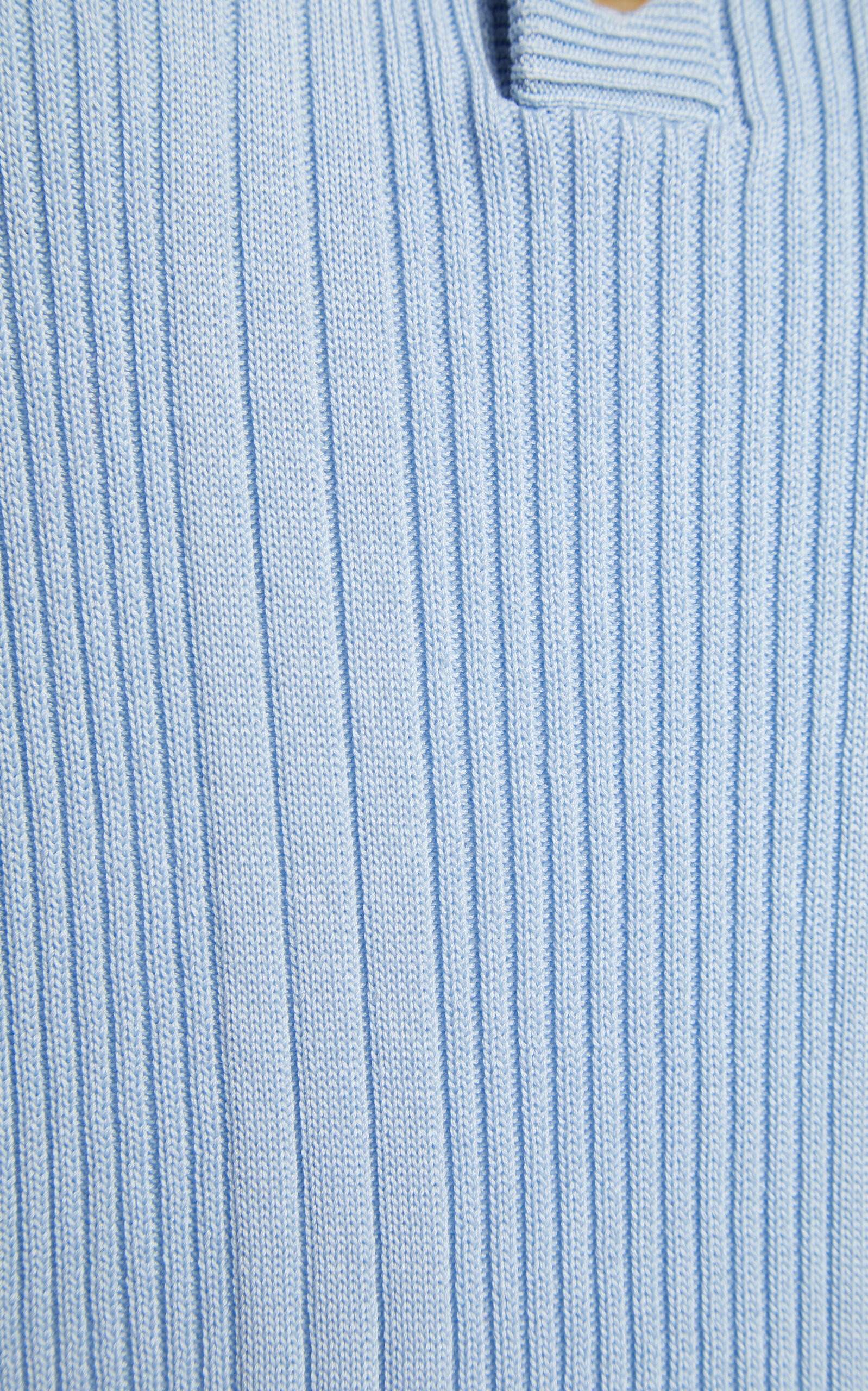 Ribbed Cotton Polo Shirt blue - 5