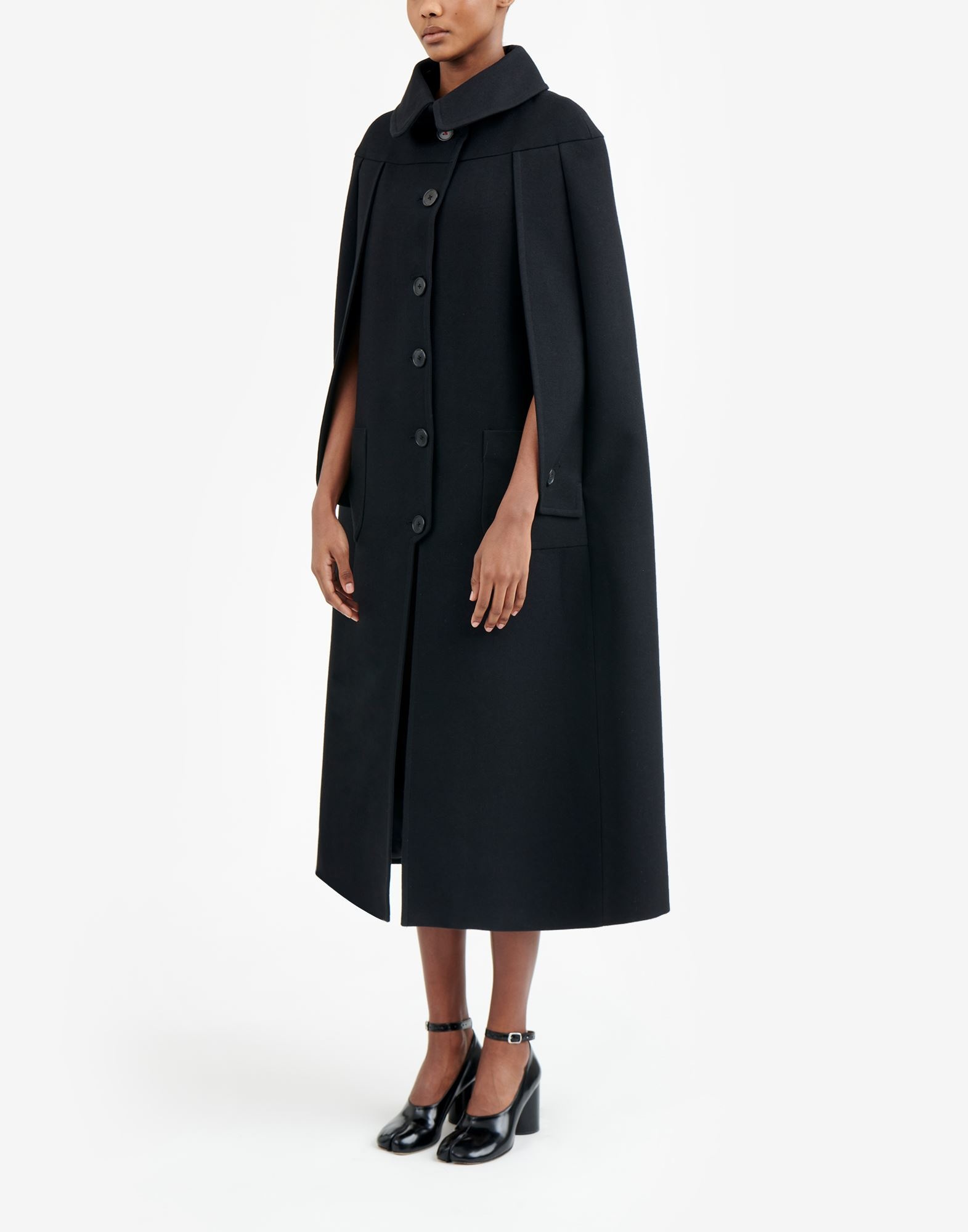 Shrug wool-cotton coat - 5