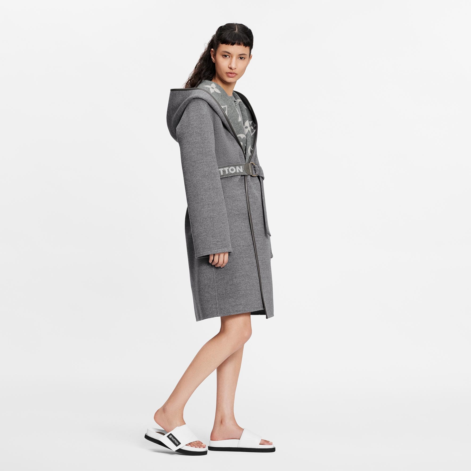 Belted Double Face Hooded Wrap Coat - 4