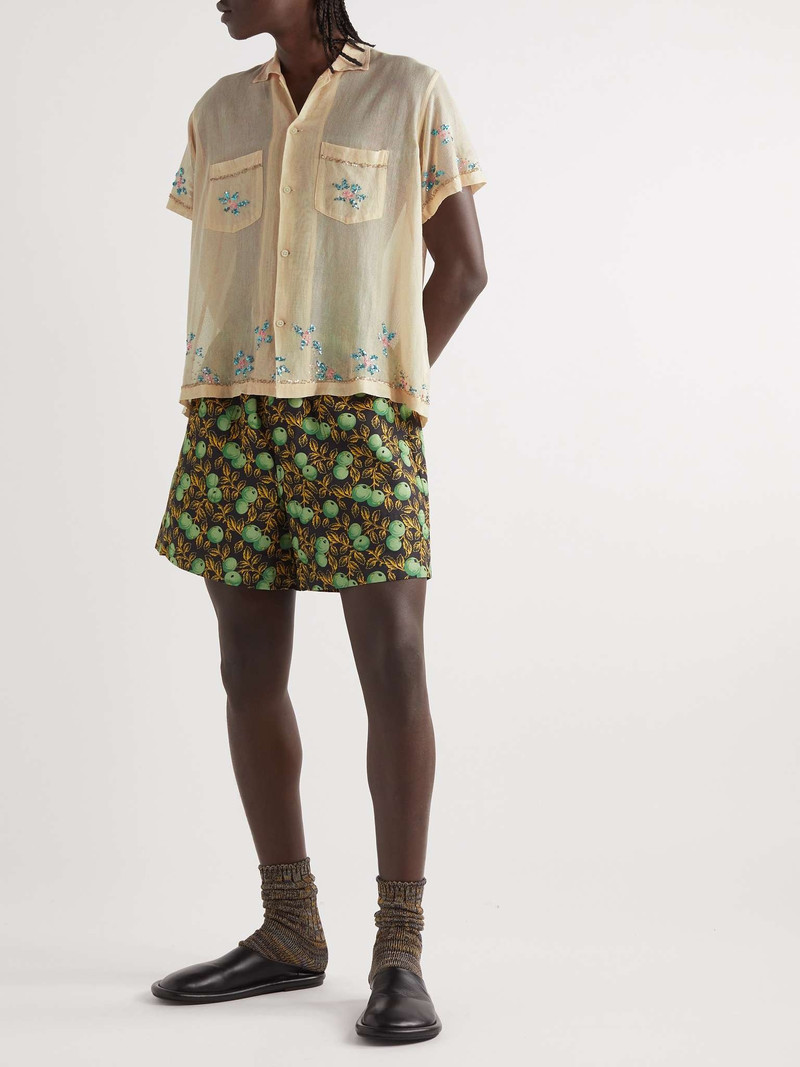 BODE Sequinned Cotton-Voile Shirt outlook