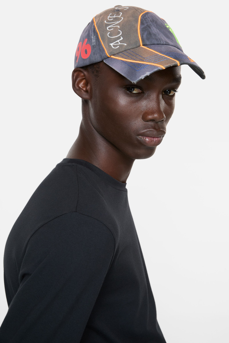Acne Studios Embroidered logo cap - Black outlook
