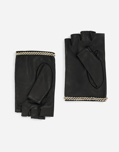 Dolce & Gabbana Nappa gloves with charm chain outlook