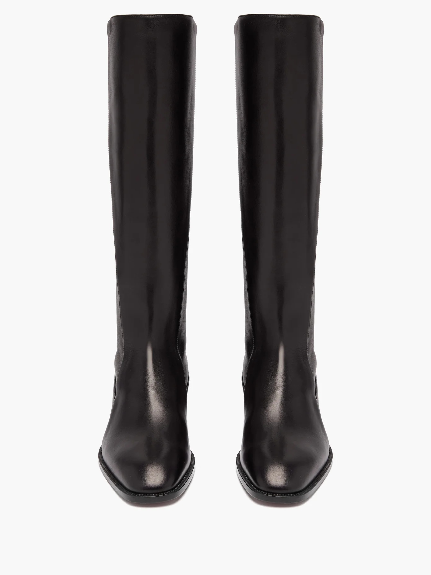 Tagastretch leather knee-high boots - 5