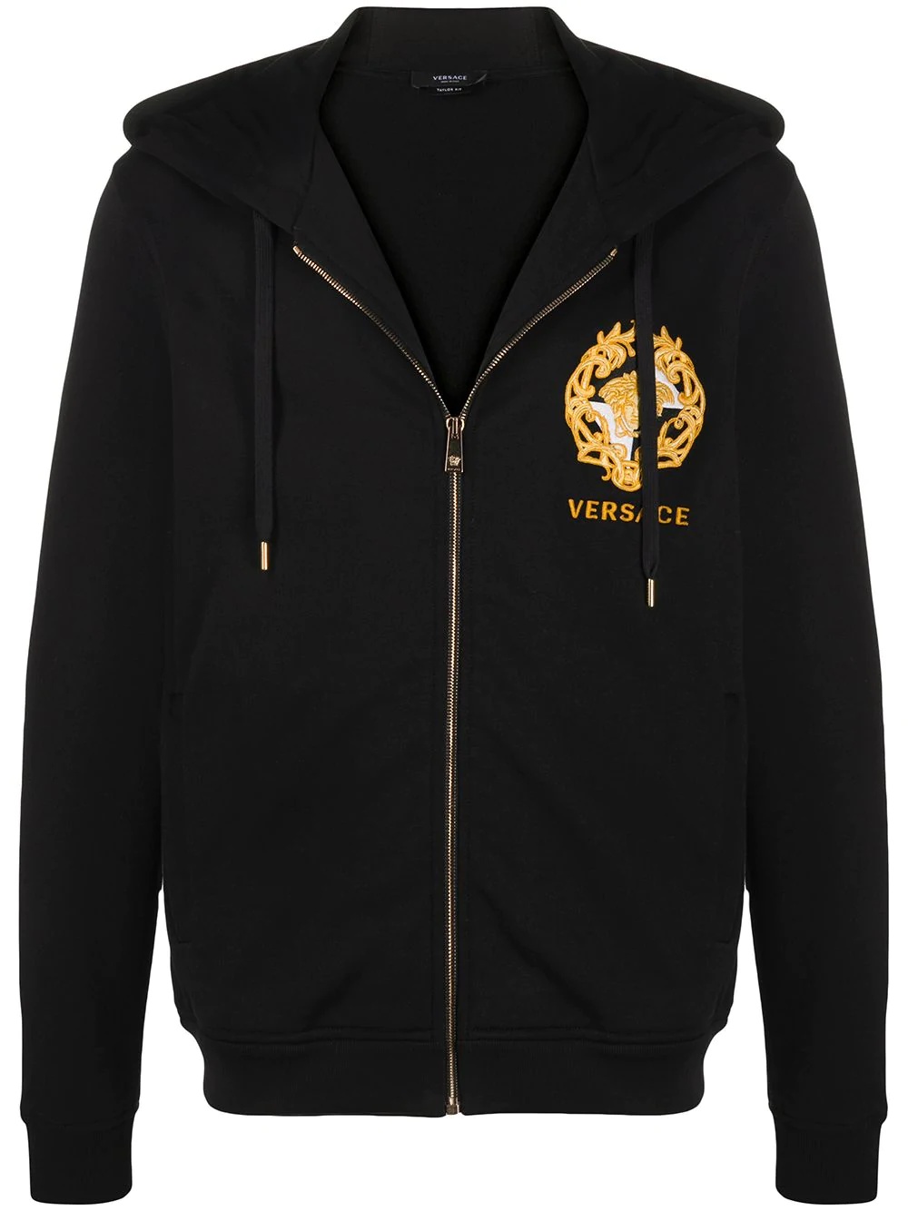 Medusa print detail zip-up hoodie - 1