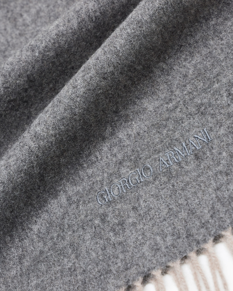 GIORGIO ARMANI Cashmere scarf with embroidered logo outlook