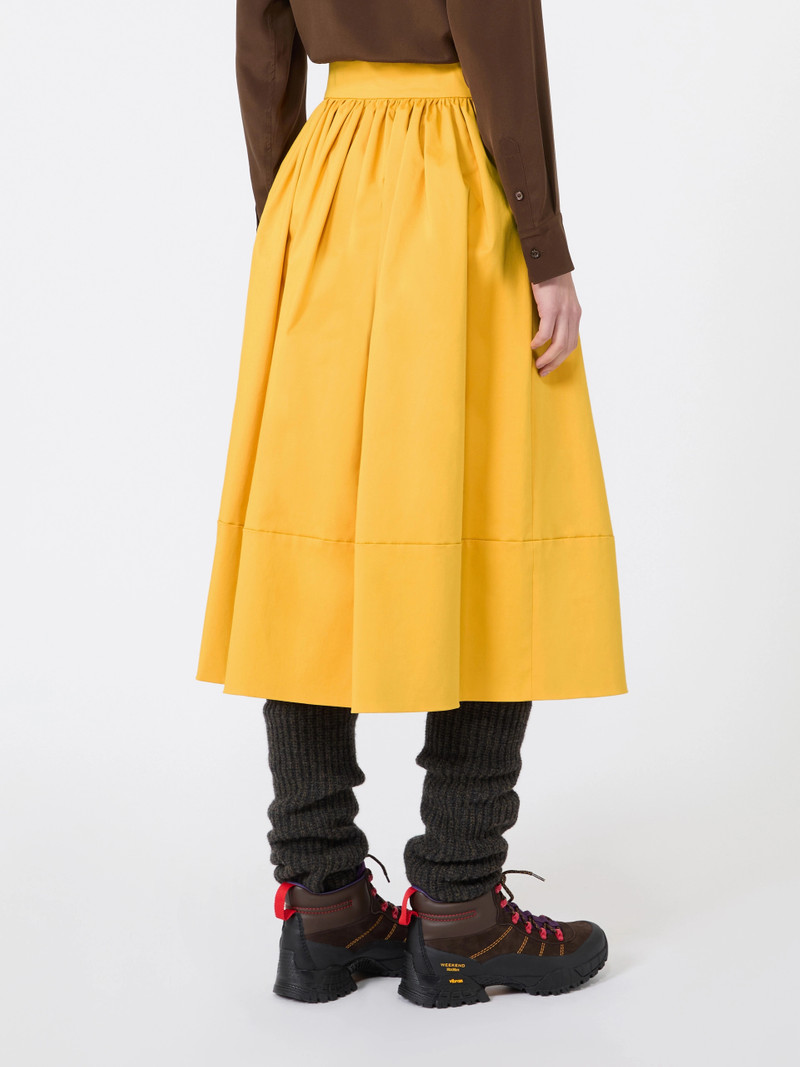 WKSLIRA Cotton satin midi skirt - YELLOW 4