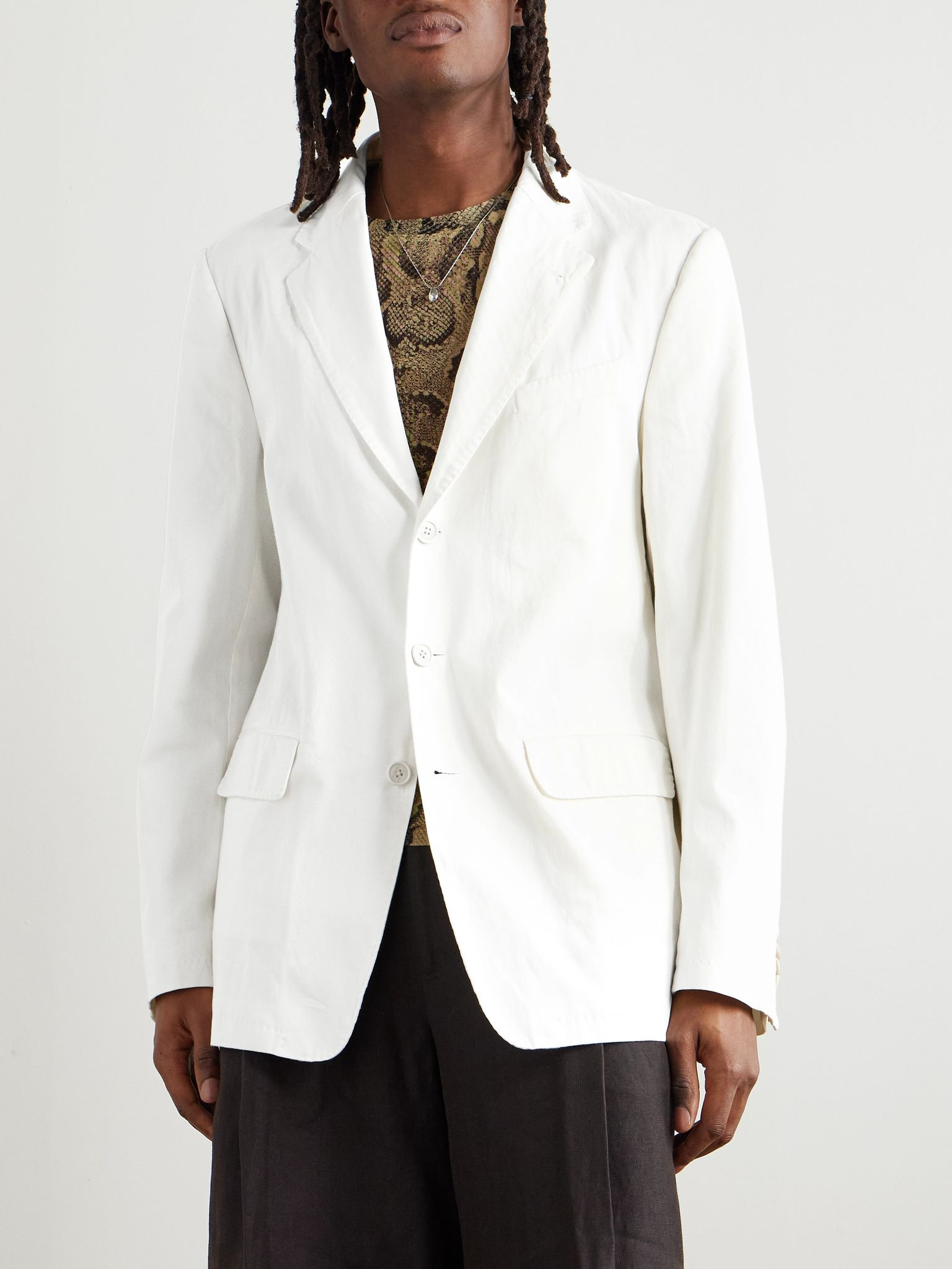 Cotton-Twill Blazer White - 3