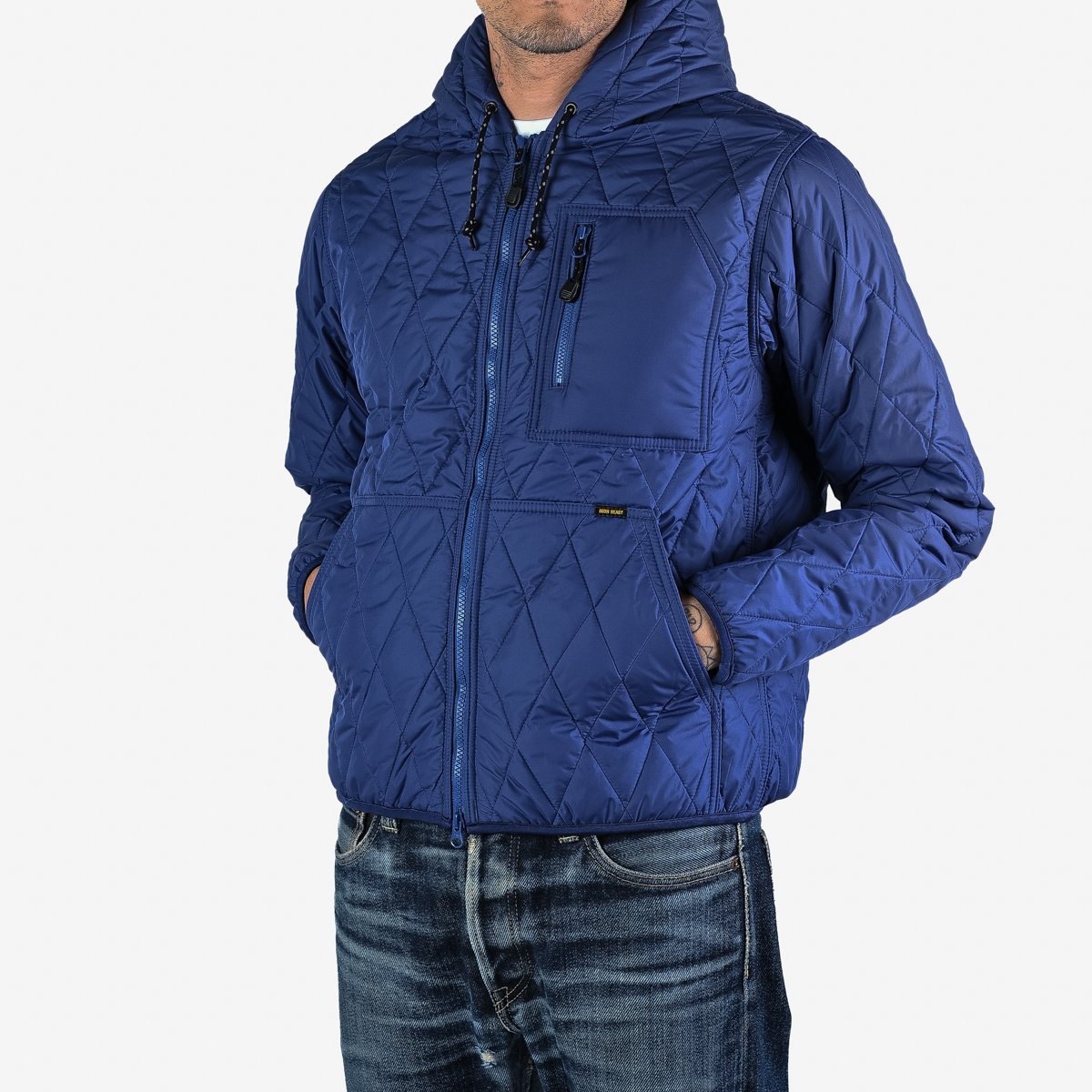 IHJ-100-BLU Quilted Light Parka - Blue - 2