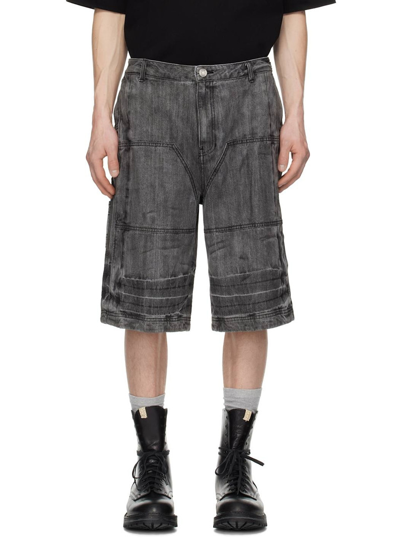 Juun. J Gray Washed Long Denim Shorts 1