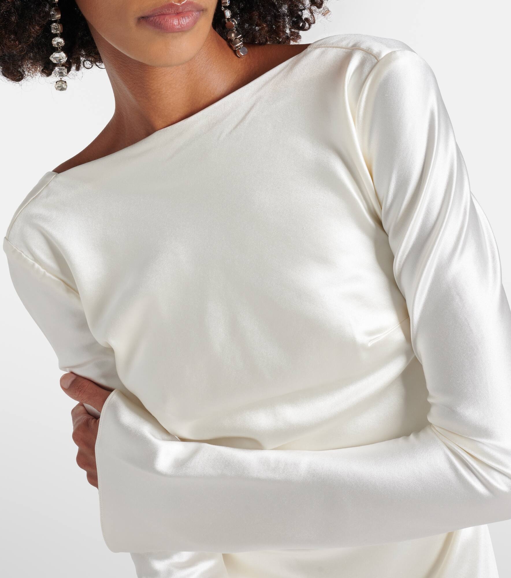 Bridal Simone wool and silk satin gown - 4