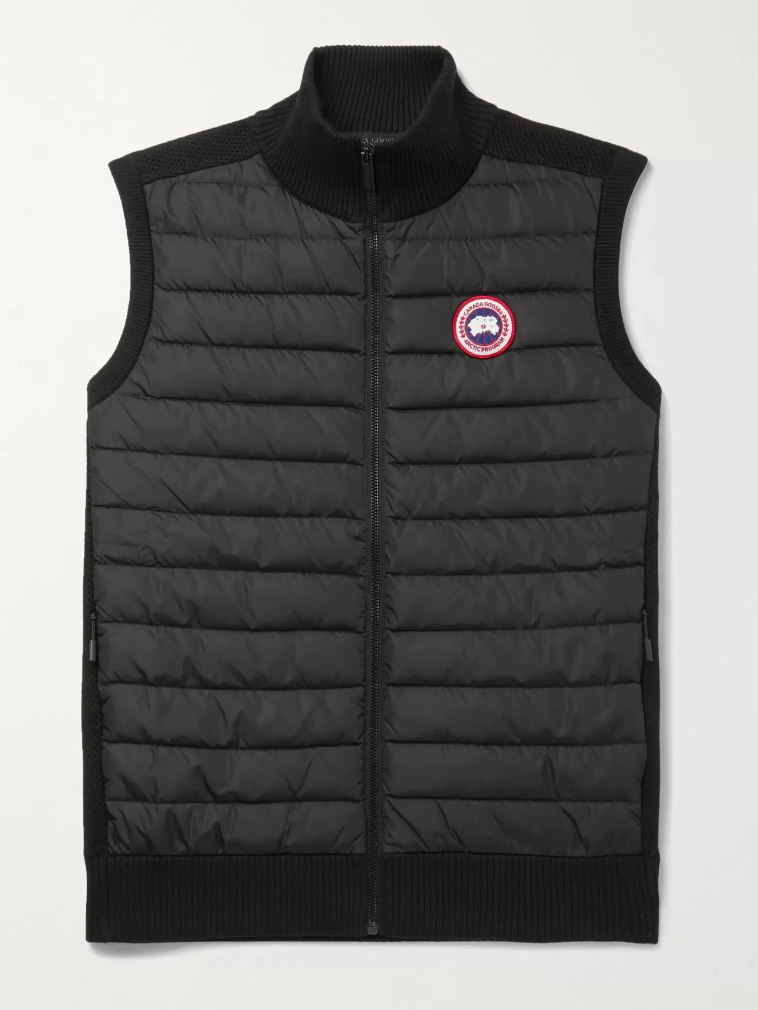 HyBridge Slim-Fit Merino Wool and Quilted Nylon Down Gilet Black - 1