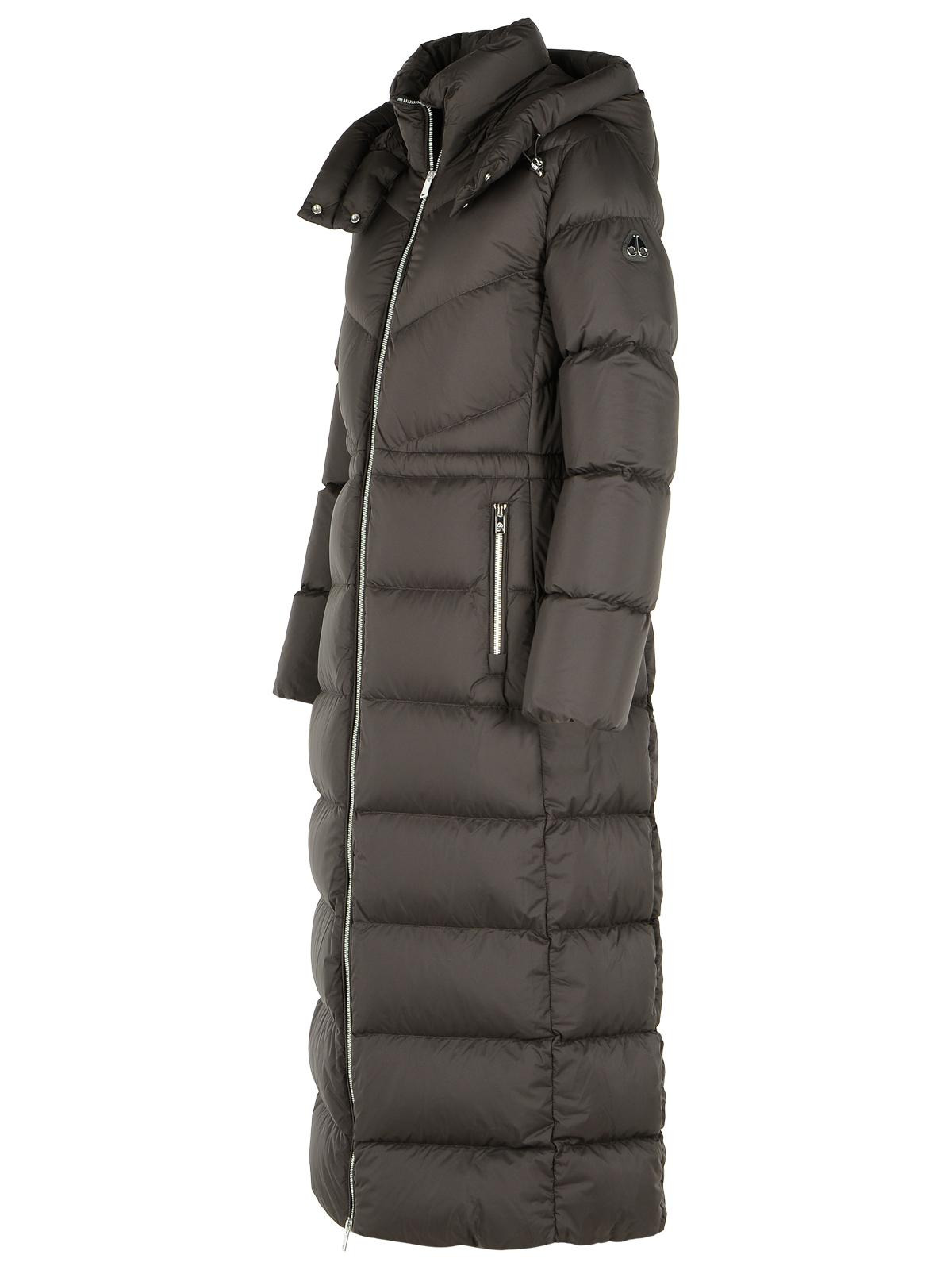 Moose Knuckles 'Belle' Long Brown Nylon Down Jacket Women - 2