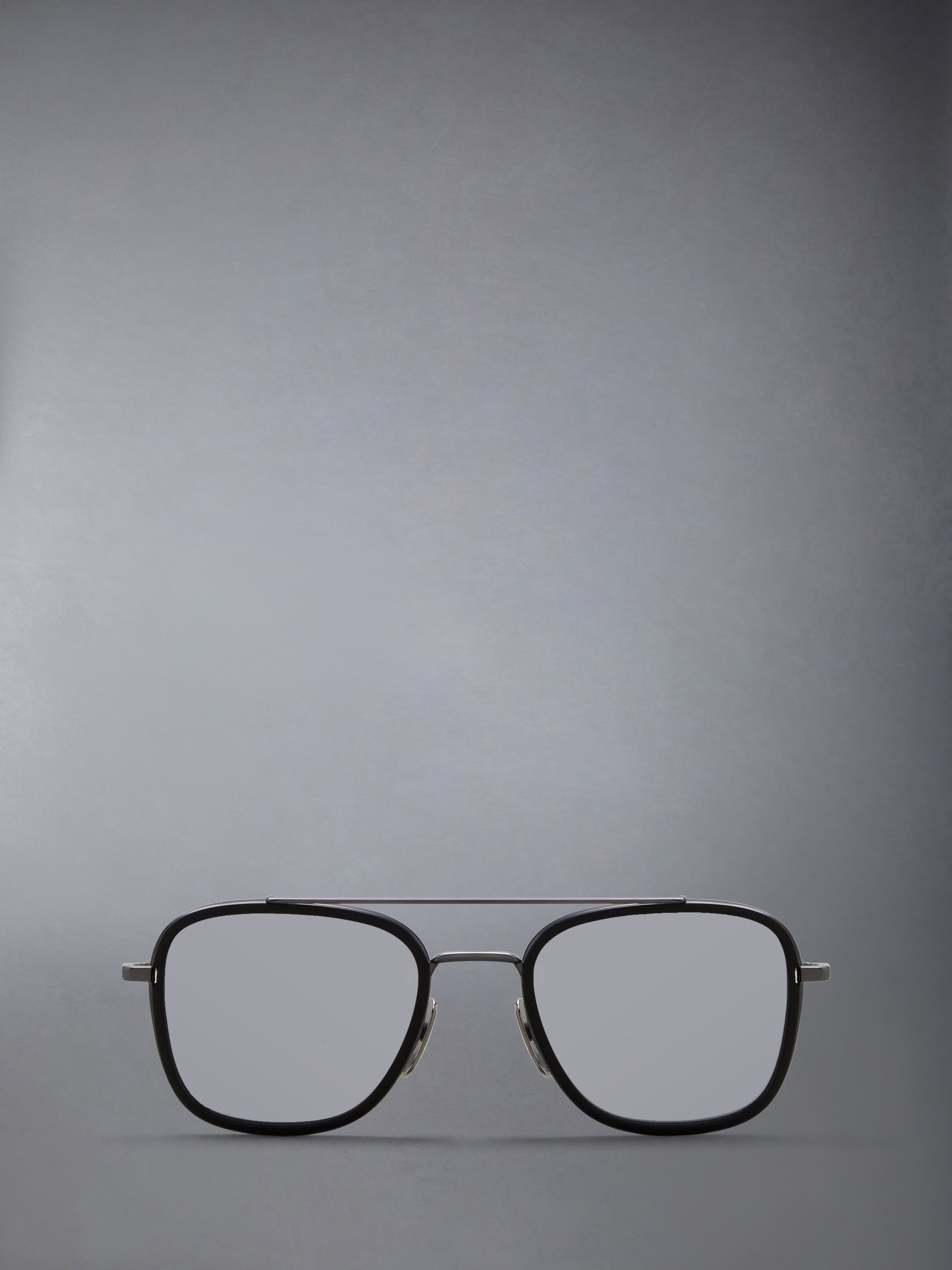Acetate And Titanium Rectangular Aviator Sunglasses - 1