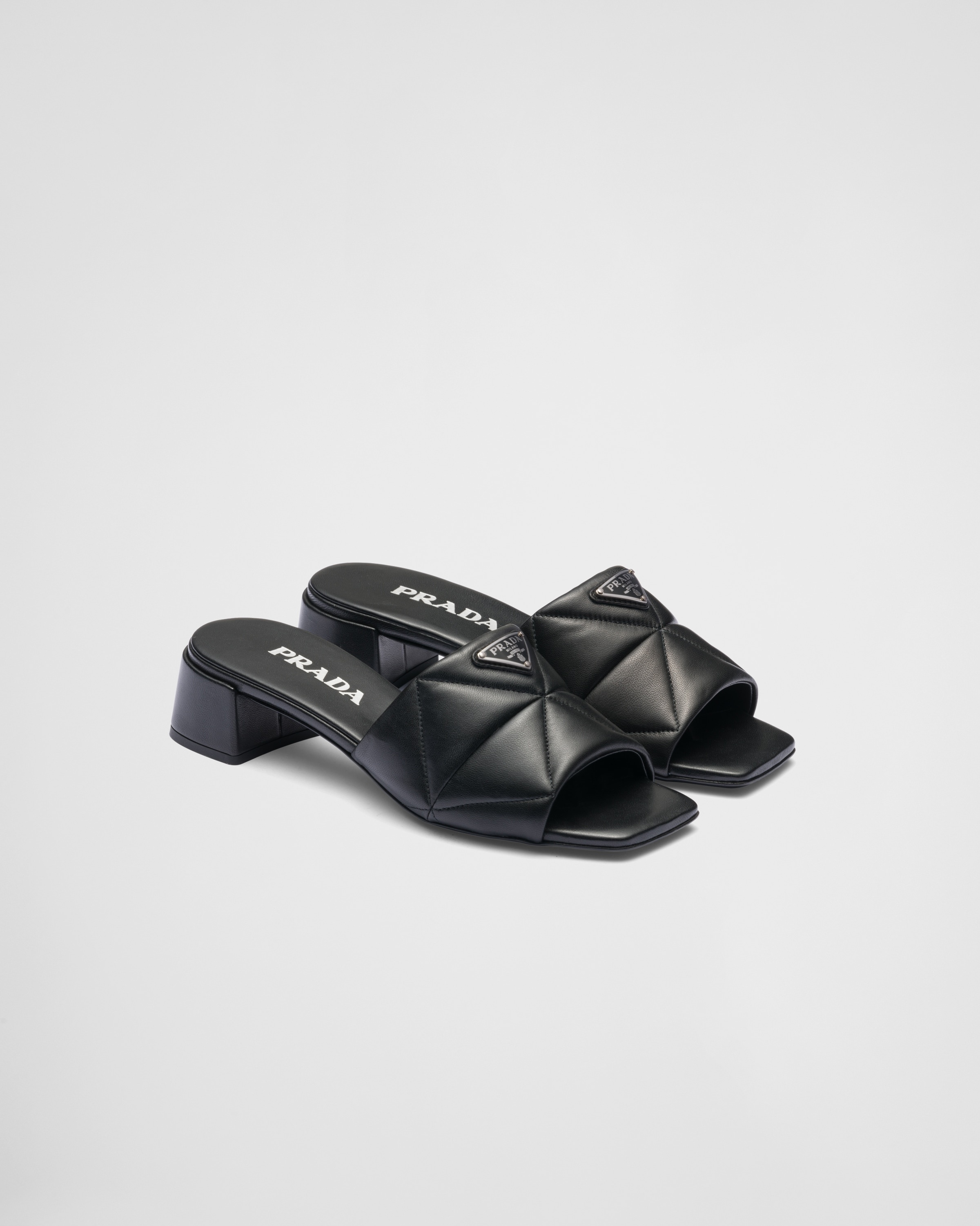 Quilted nappa leather slides - 1