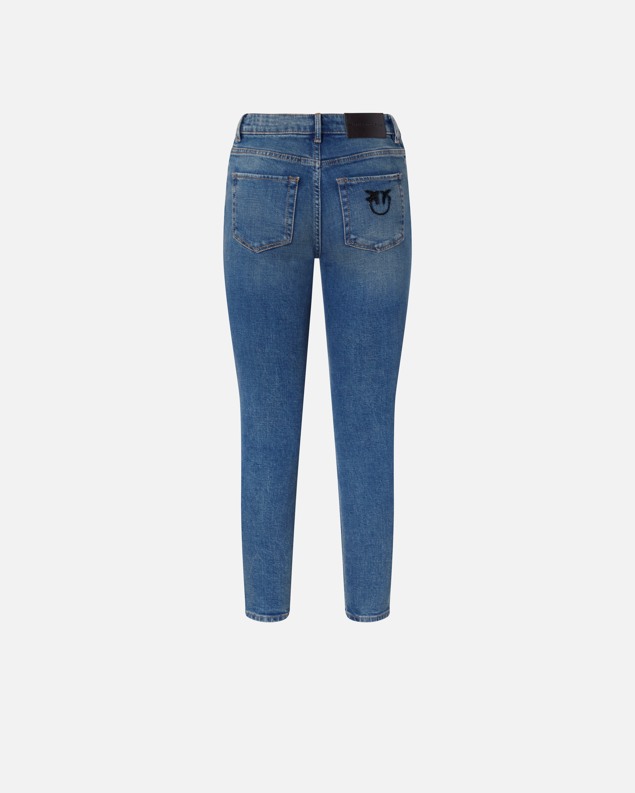 SKINNY ANKLE-LENGTH JEANS WITH RHINESTONE EMBROIDERY - 6