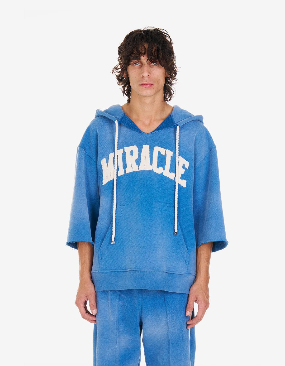 Nahmias Blue Miracle Cut Off Hoodie - 1