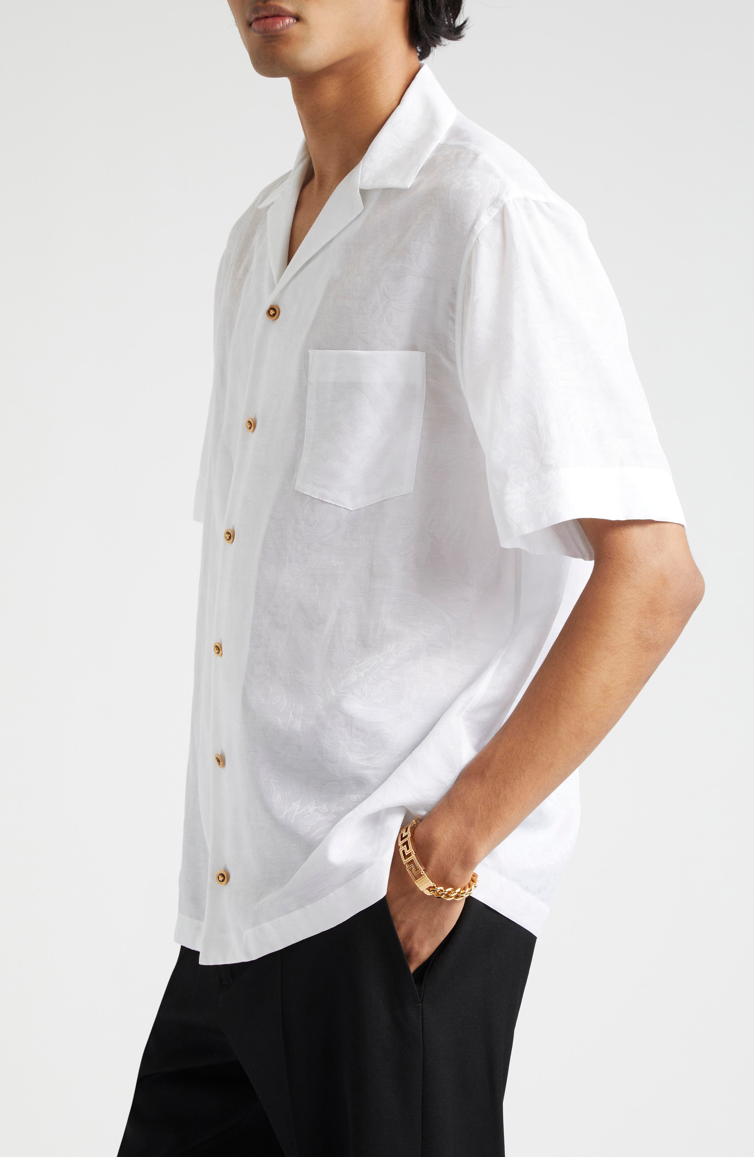 Barocco Jacquard Camp Shirt - 4