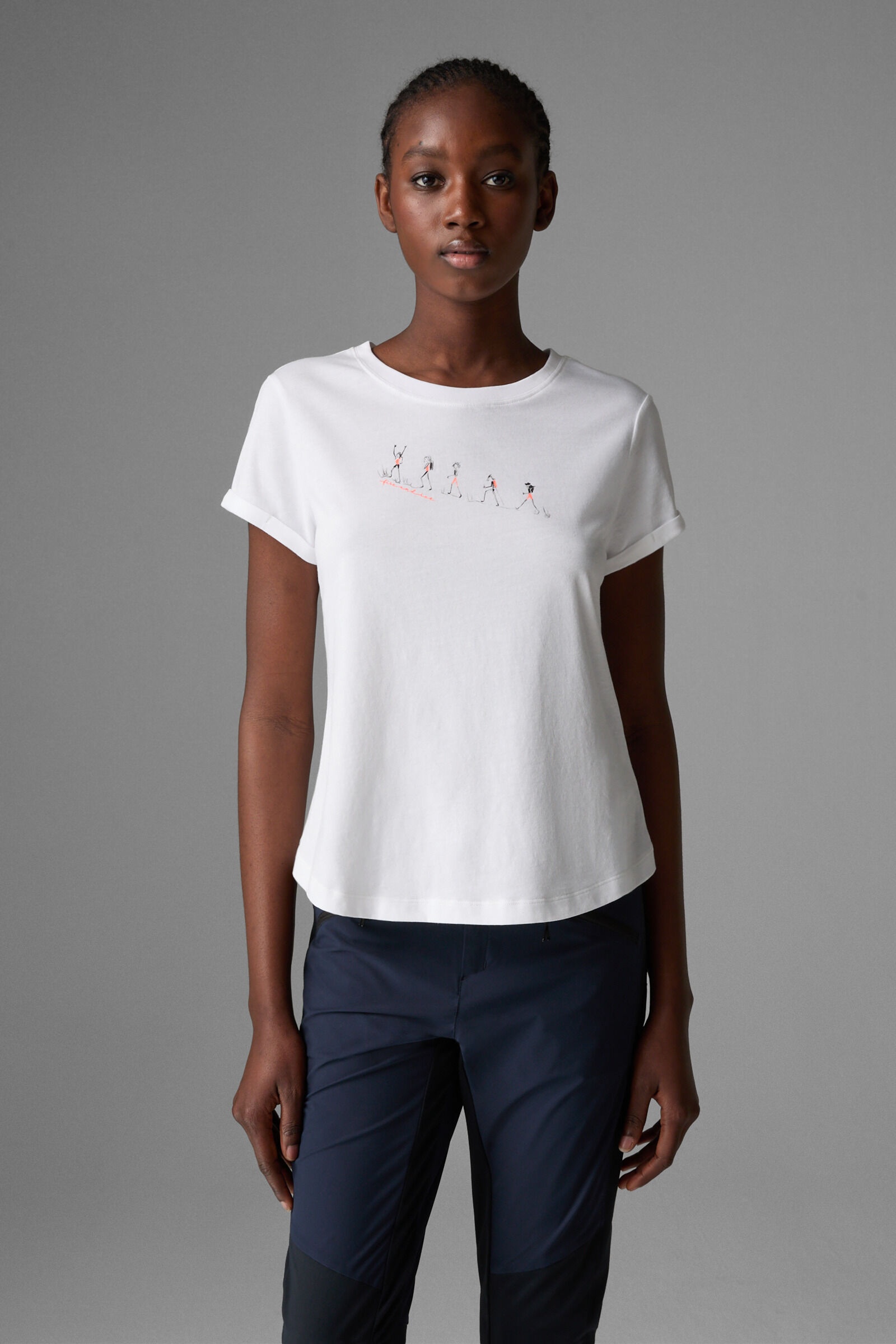 Debra T-shirt in White/Orange - 2