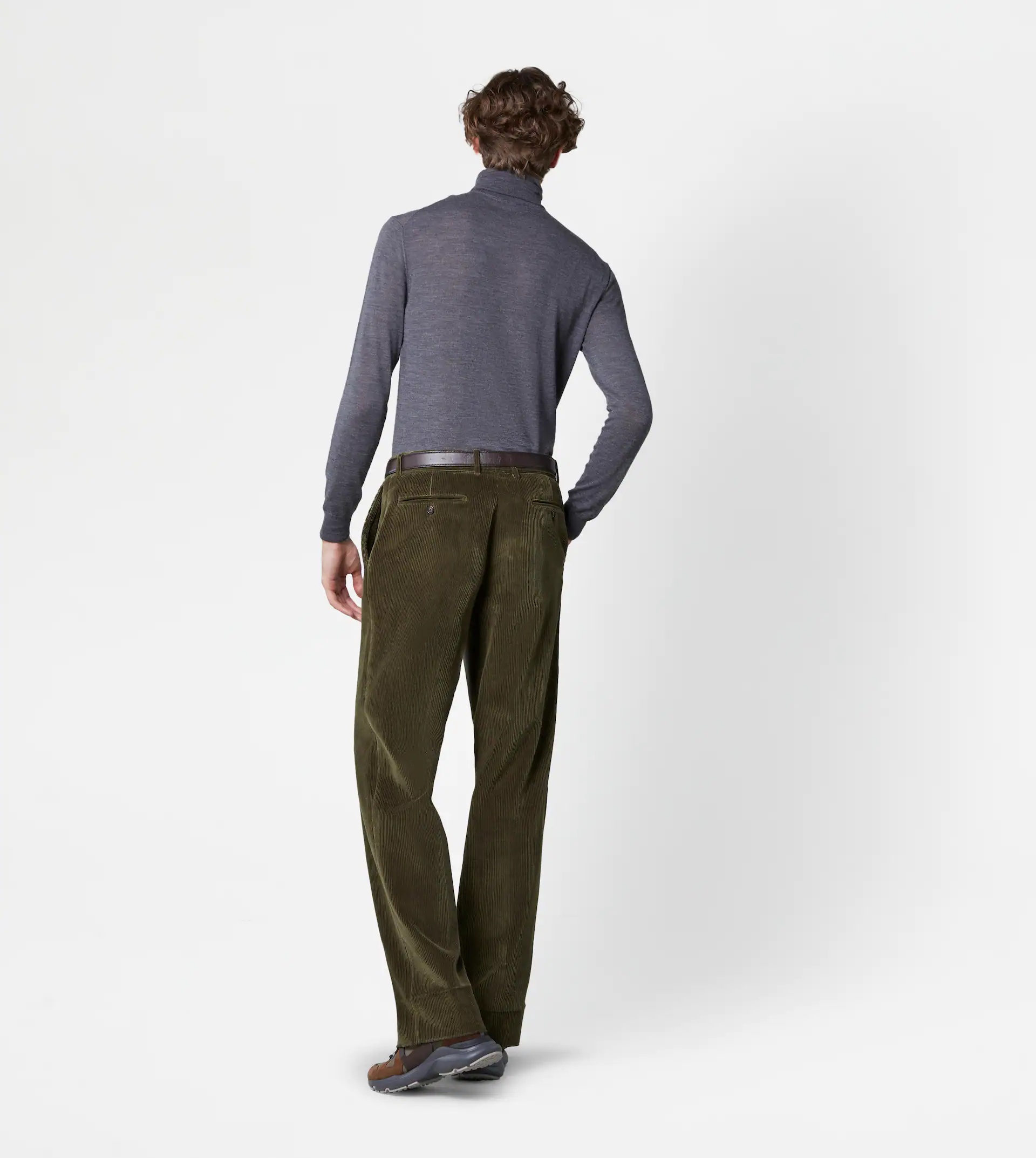 BAGGY TROUSERS IN VELVET - GREEN - 3