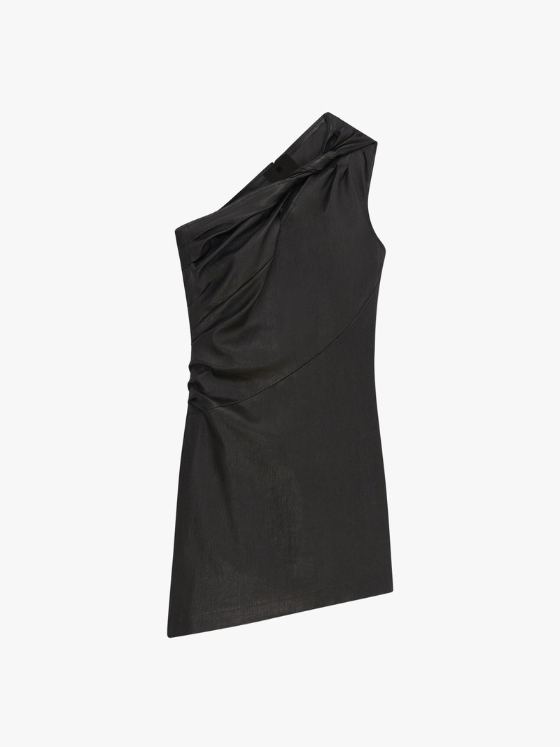 ASYMMETRICAL MINI DRESS IN LEATHER 1