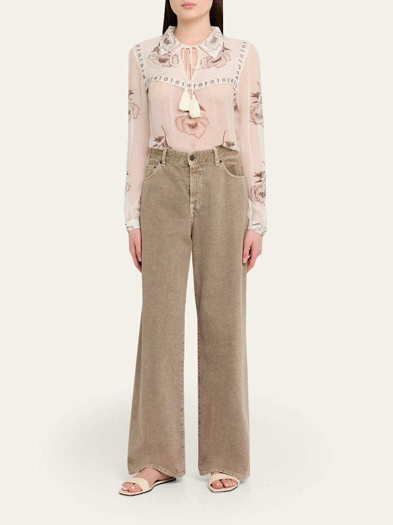 ALIX OF BOHEMIA Pascal Obsidian Poppy Sheer Blouse outlook