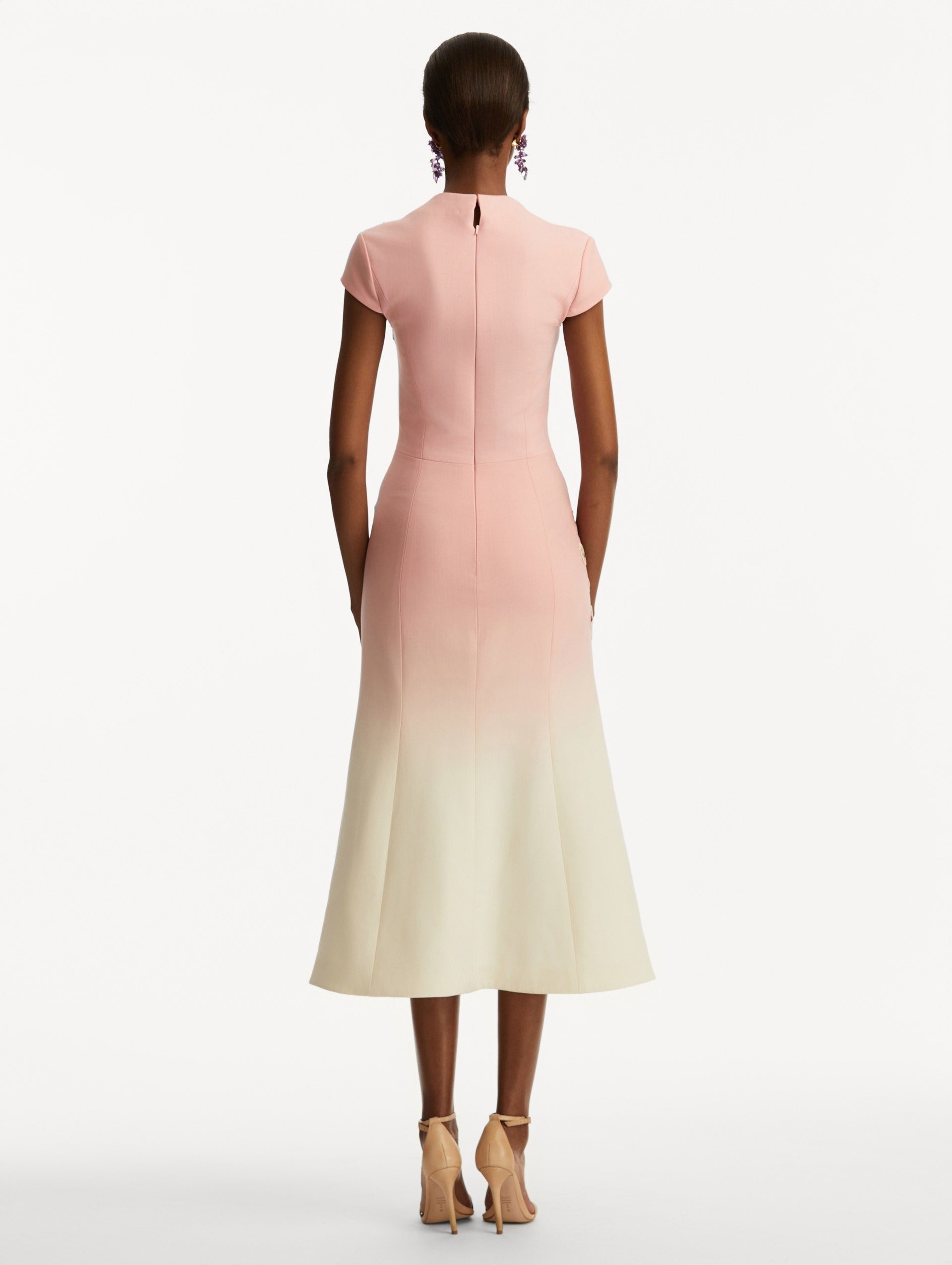 CHERRY BLOSSOM EMBROIDERED OMBRÉ DRESS - 3