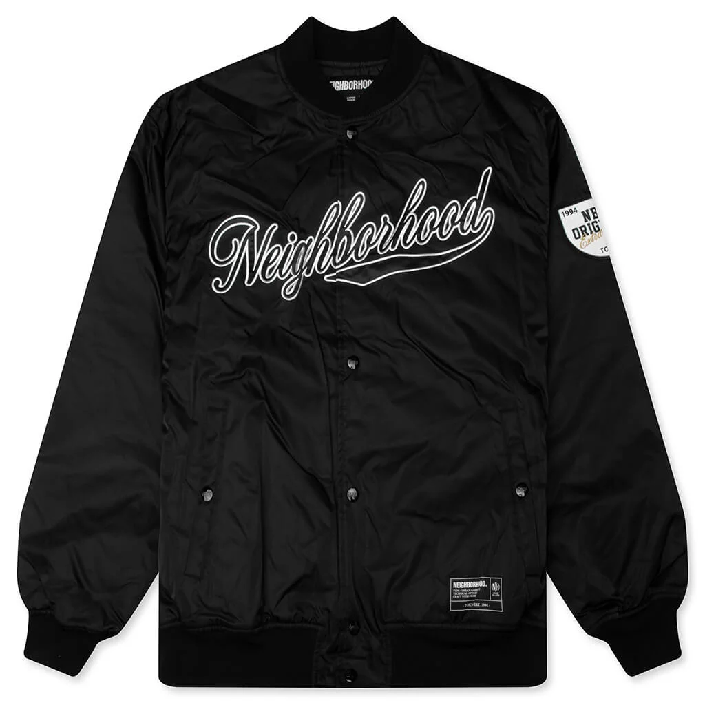 ウェア NEIGHBORHOOD BASEBALL JACKET BLACK NEIGHBORHOOD BASEBALL JACKET - BLACK - 252TSNH-JKM04-BLK | REVERSIBLE
