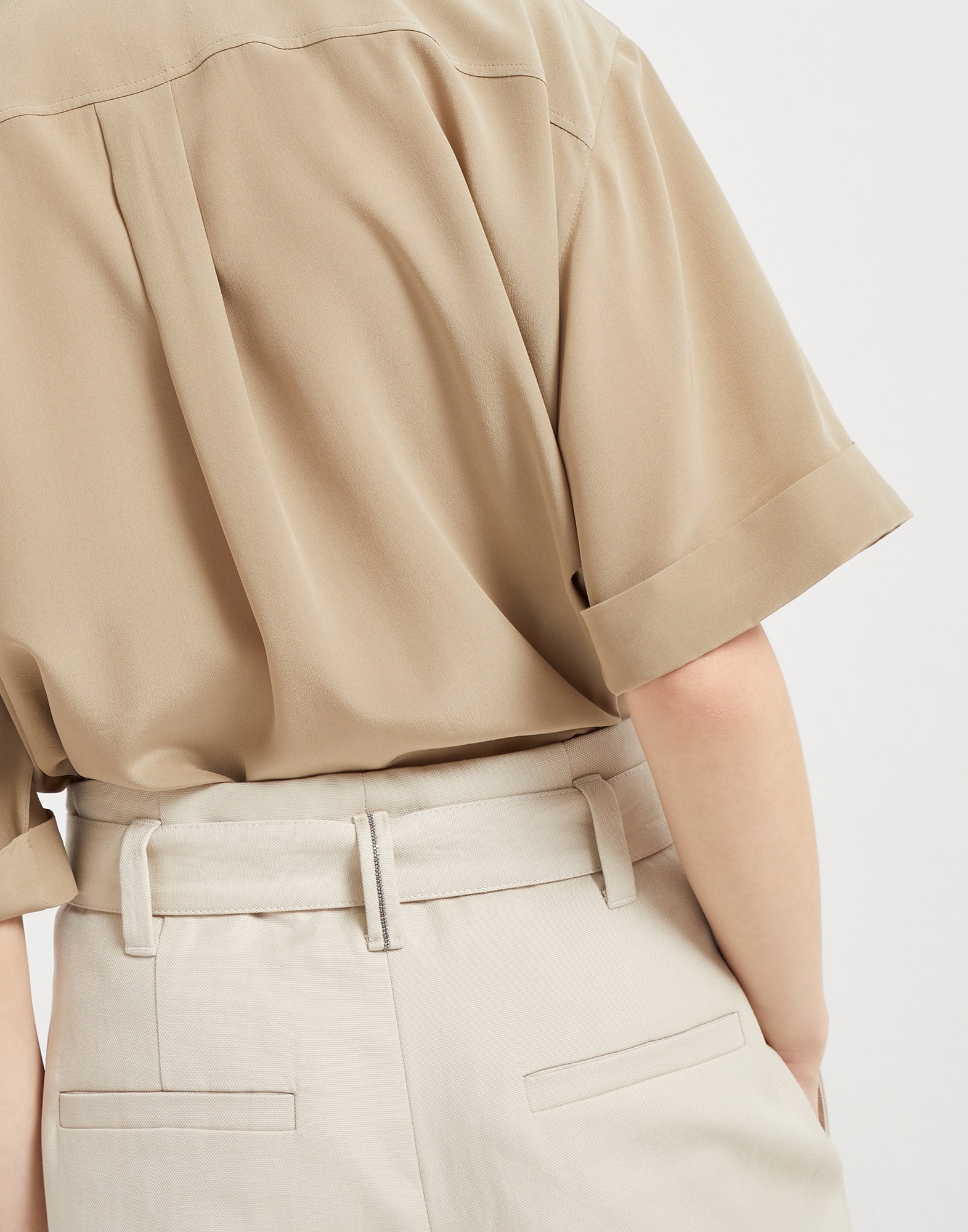 パンツ BRUNELLO CUCINELLI Cotton linen canvas Corset cigarette trou Brunello Cucinelli Cotton and Linen Canvas Corset Cigarette
