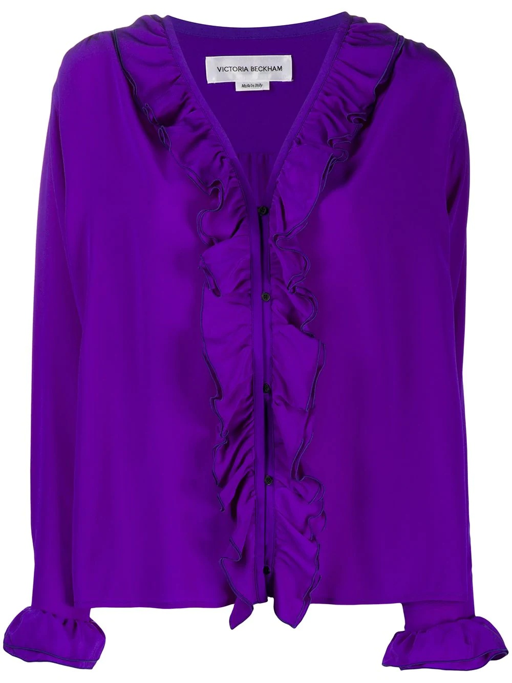 ruffled silk blouse - 1