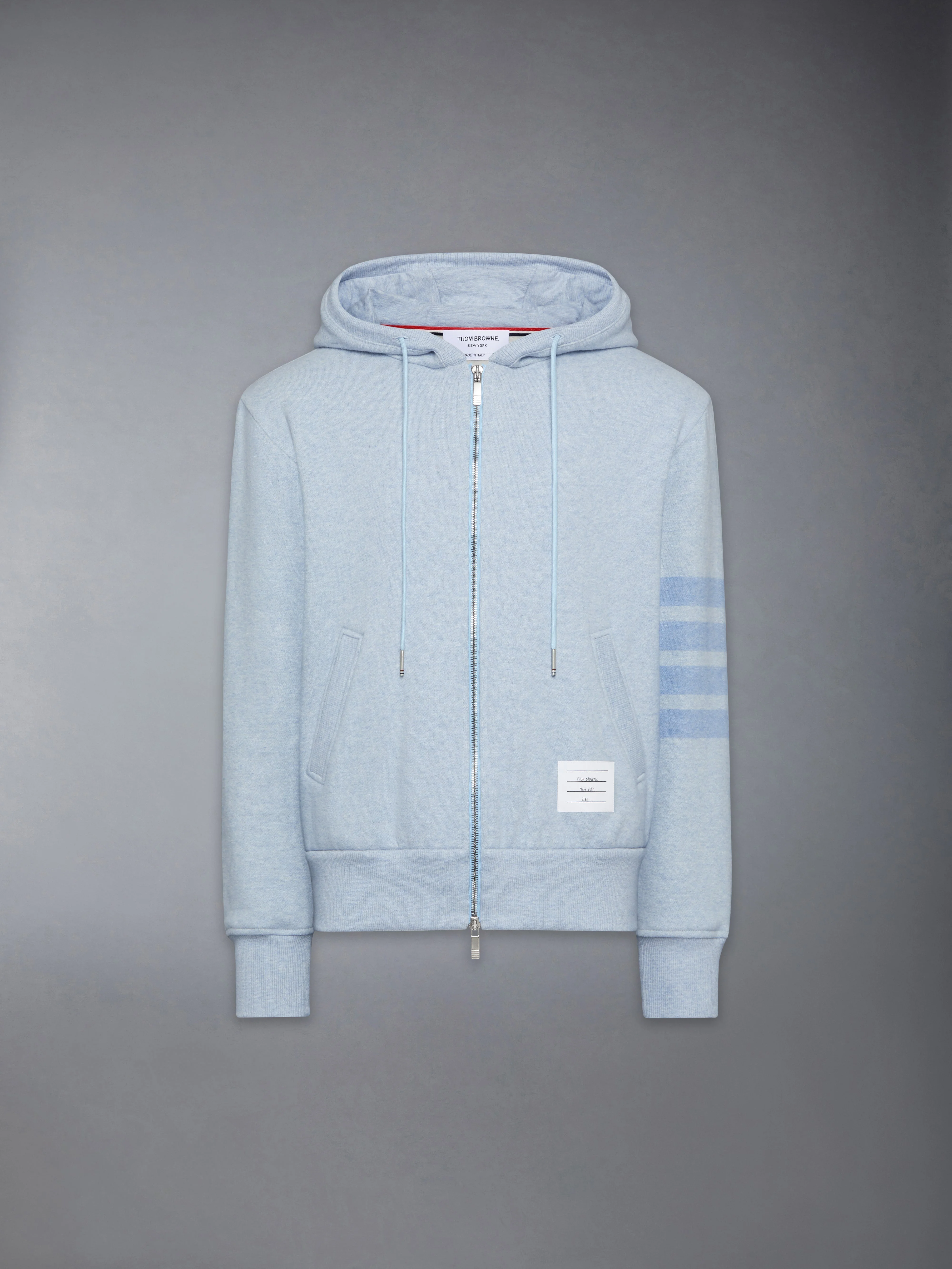 MELANGE BRUSHED LOOPBACK 4-BAR ZIP UP HOODIE - 1