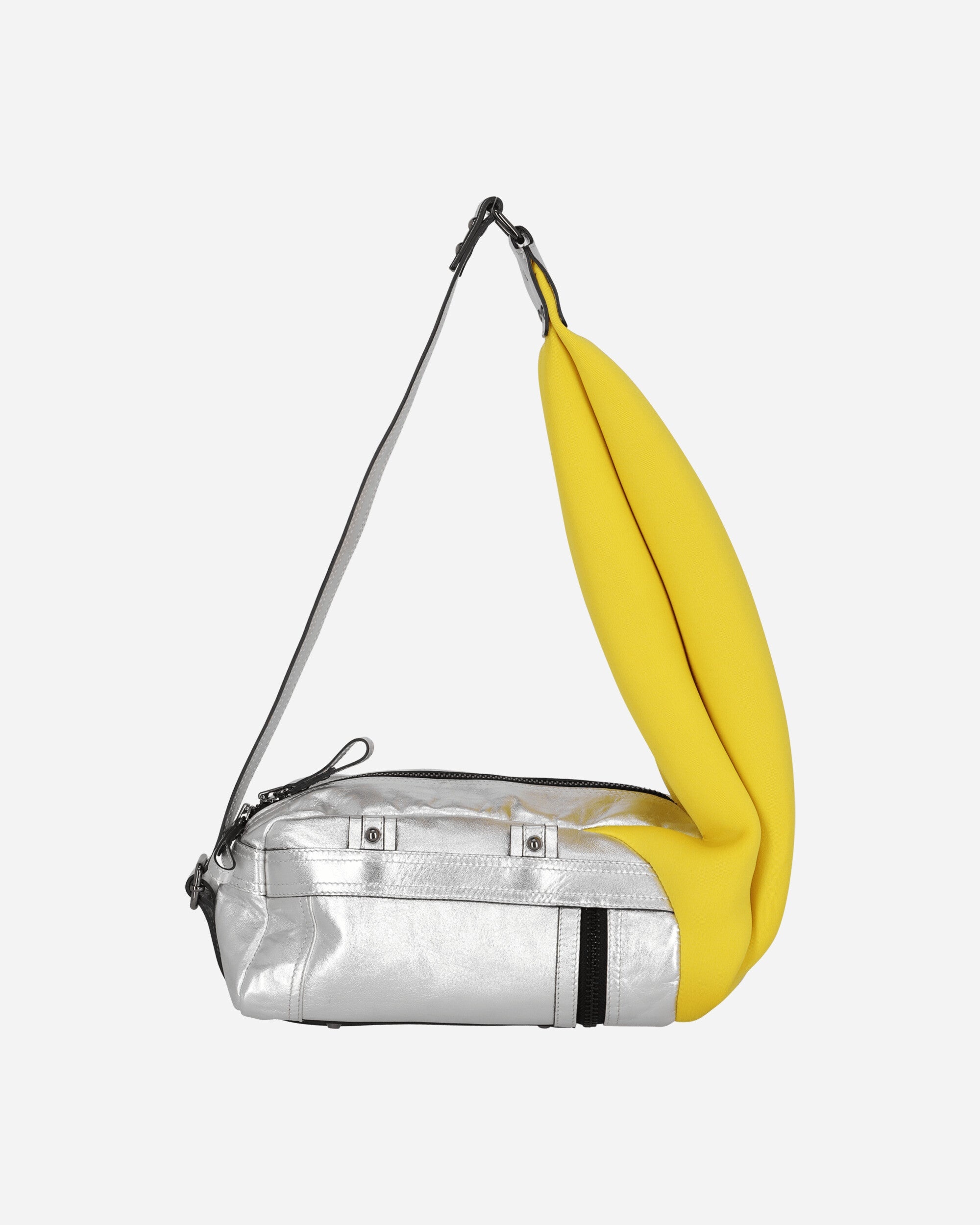 Mini Neoprene Leather Bag Silver / Yellow - 3