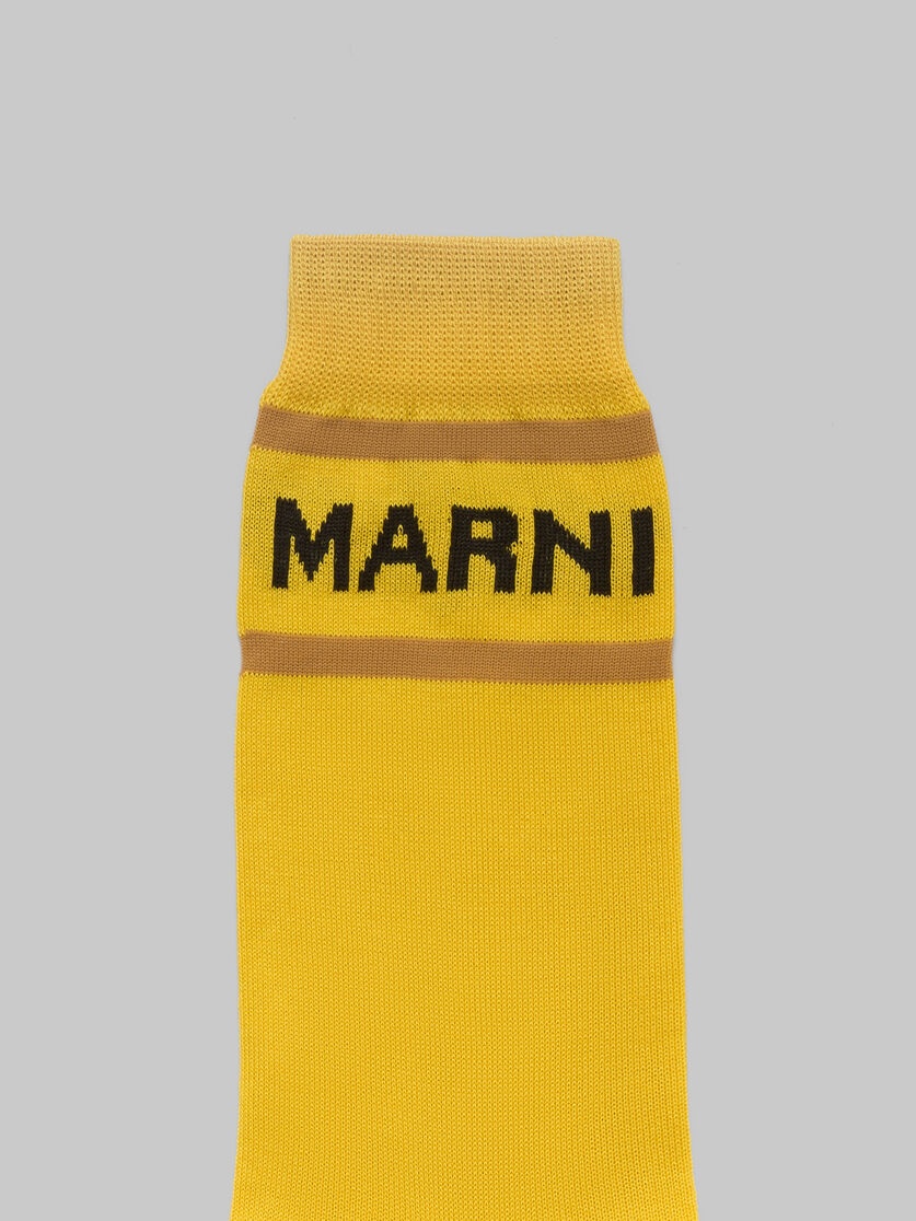 YELLOW SOCKS WITH LOGO CUFFS - 3