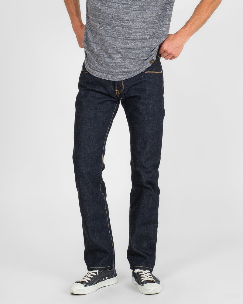 Iron Heart IH-777N 17OZ SELVEDGE DENIM SLIM TAPERED CUT JEANS - NATURAL INDIGO outlook