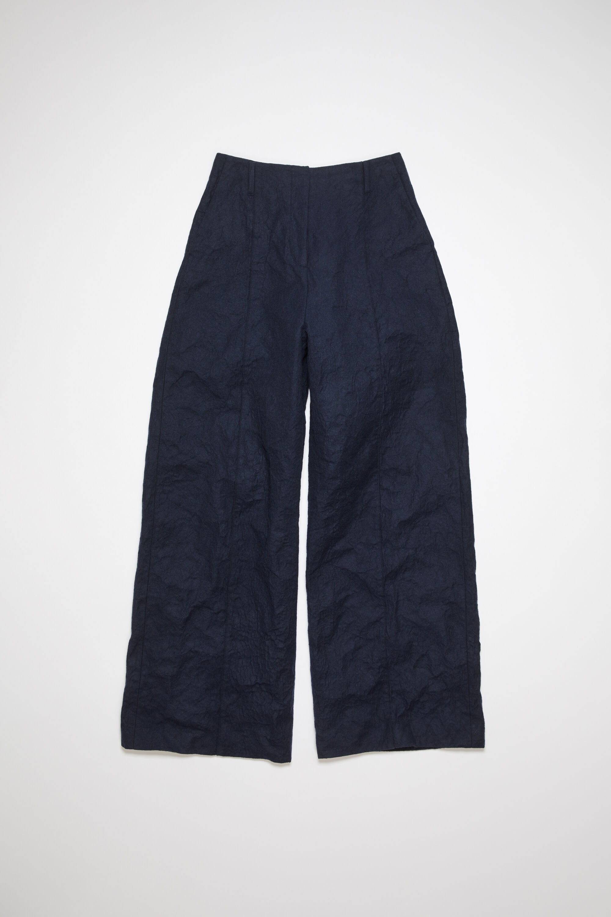 Tailored wool blend trousers - Navy blue - 1