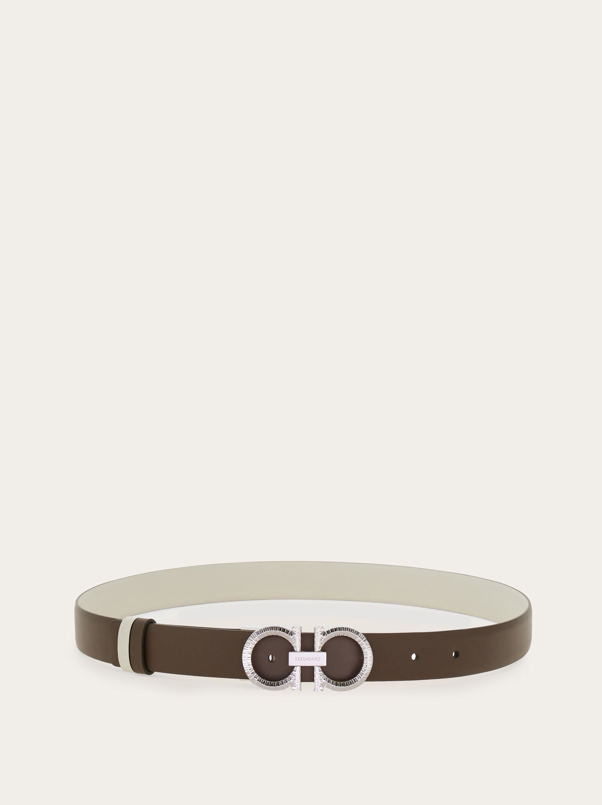 Reversible and adjustable belt with hammered Gancini - 3