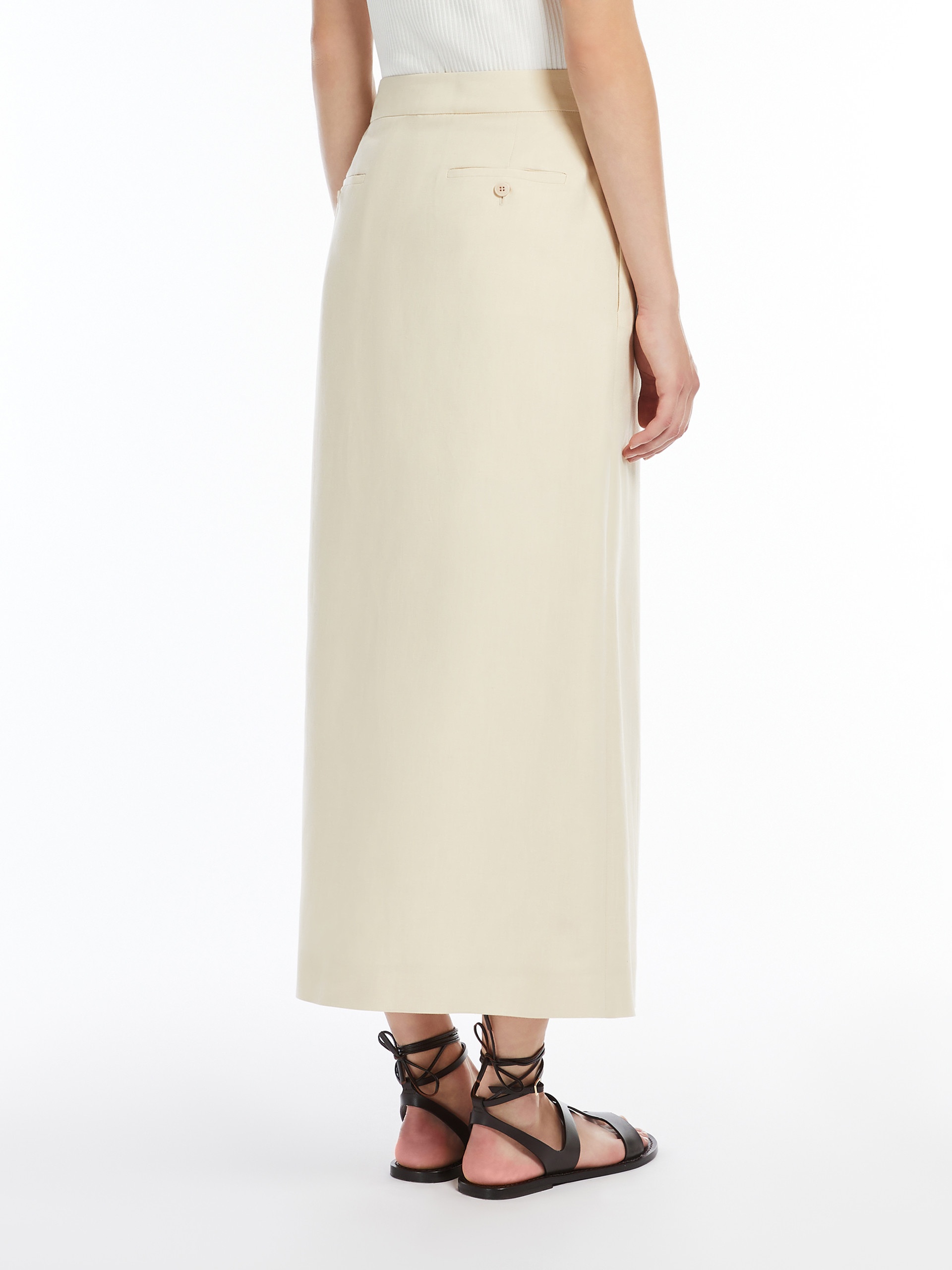 NAUSICA Viscose and linen canvas skirt - 4