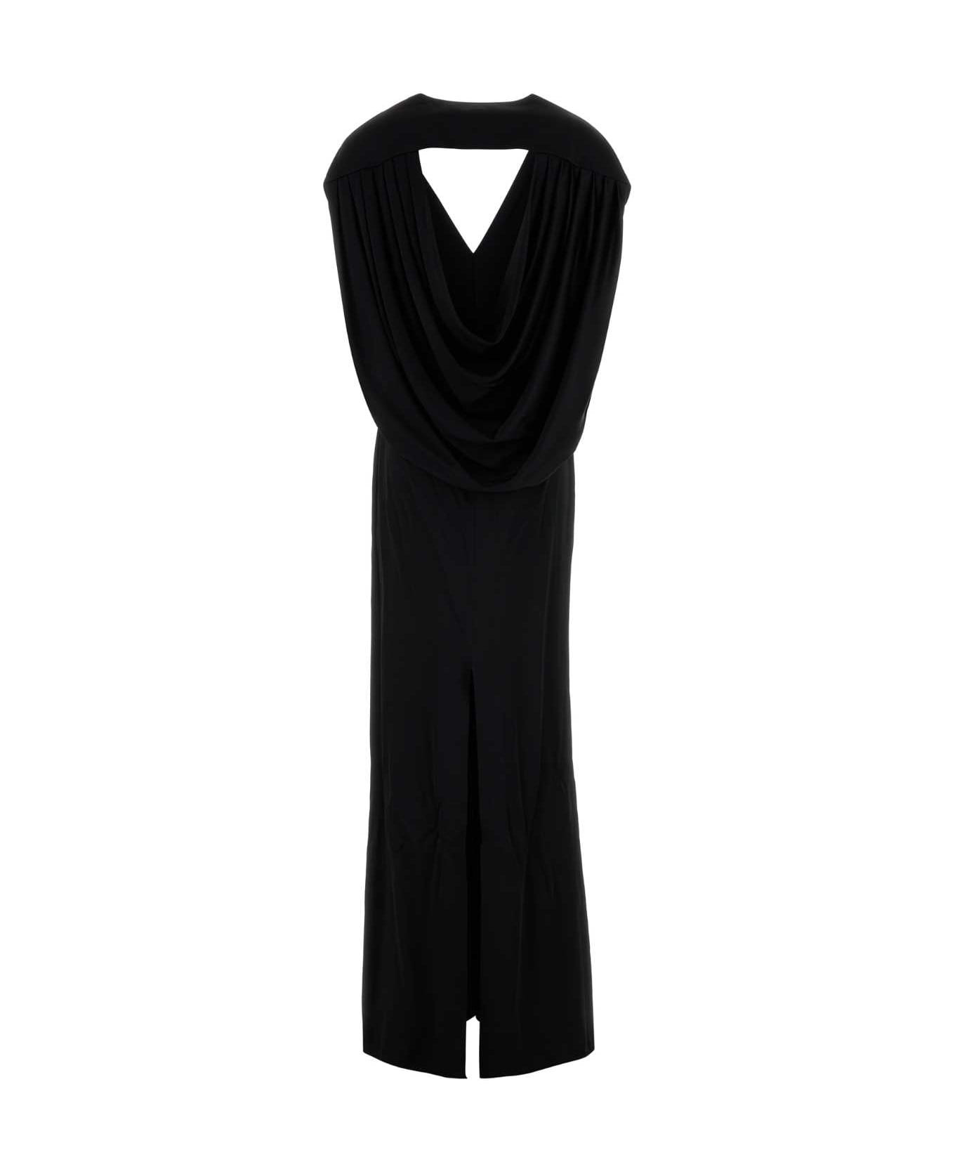 Black Satin Long Dress - 2